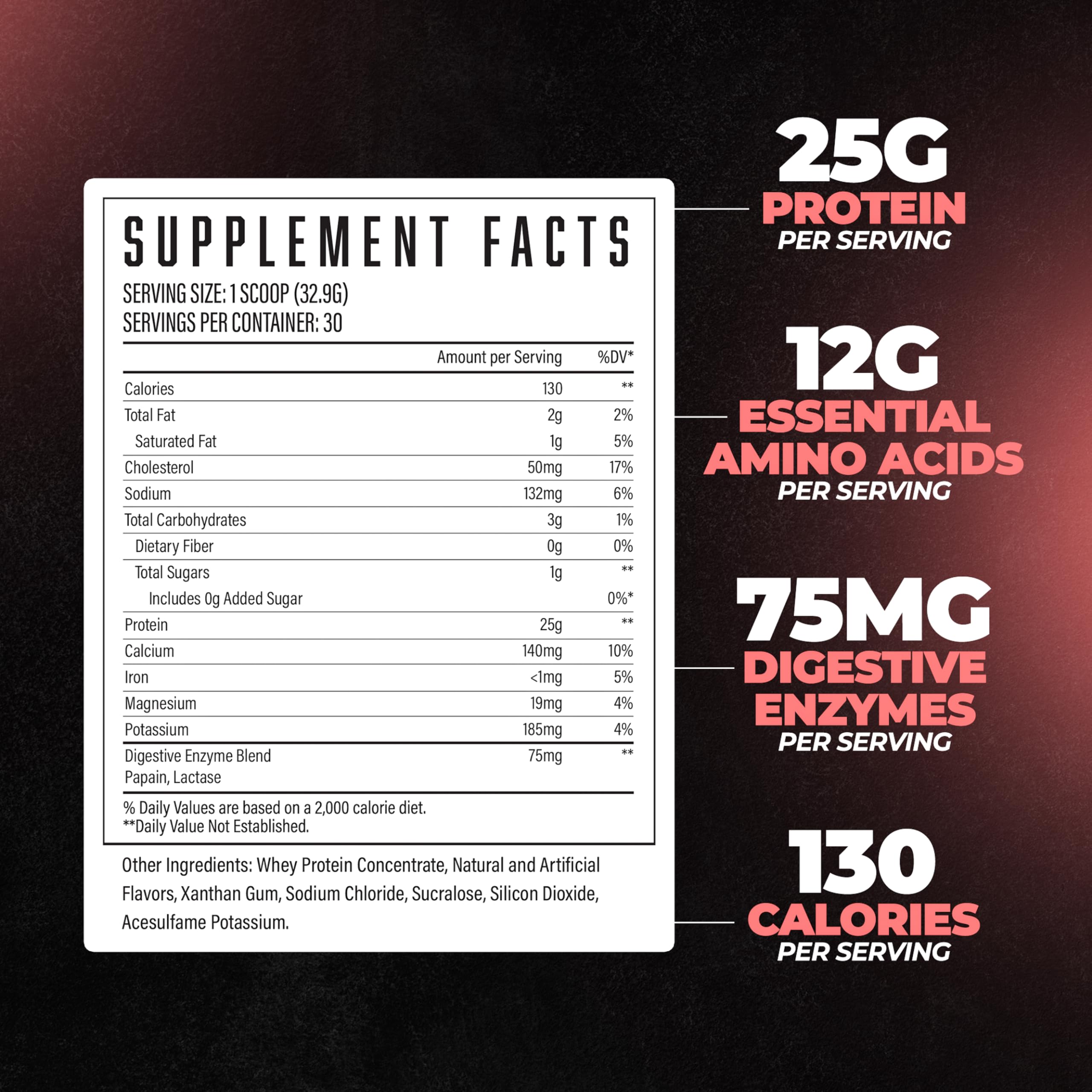 Huge Supplements, Whey Protein Concentrate Powder, Clinically Dosed Formula, 25g - AB Mystery