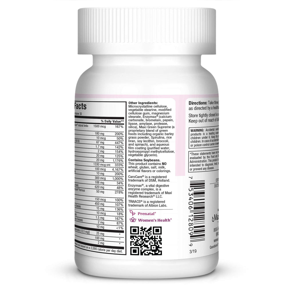 Maxi Health, Maxi Prenatal, 90 Count (Pack of 1) Maxi Health