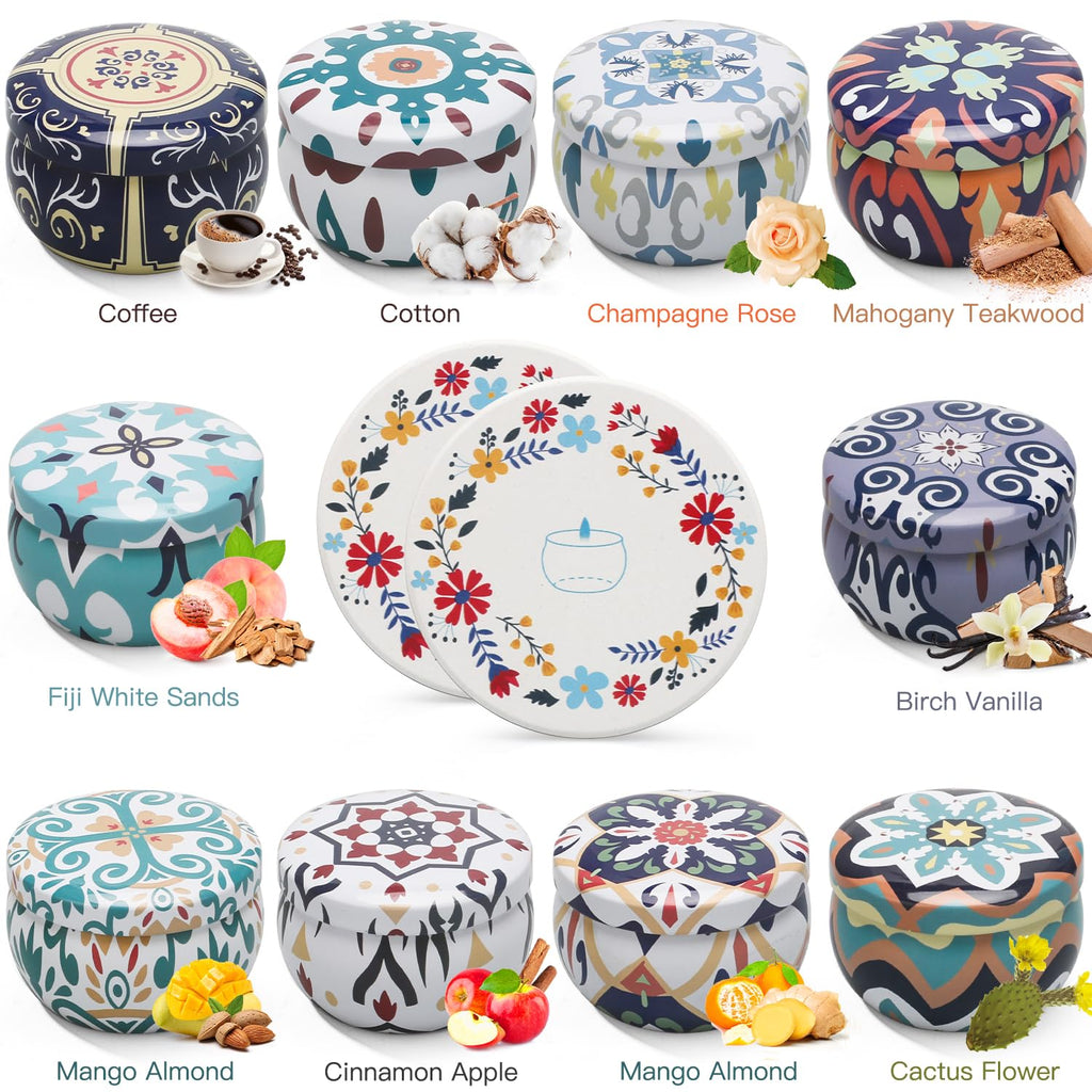 10 Pack Scented Candles Gifts, Aromatherapy Candles for Home Scented with 2 Coasters - AB Mystery
