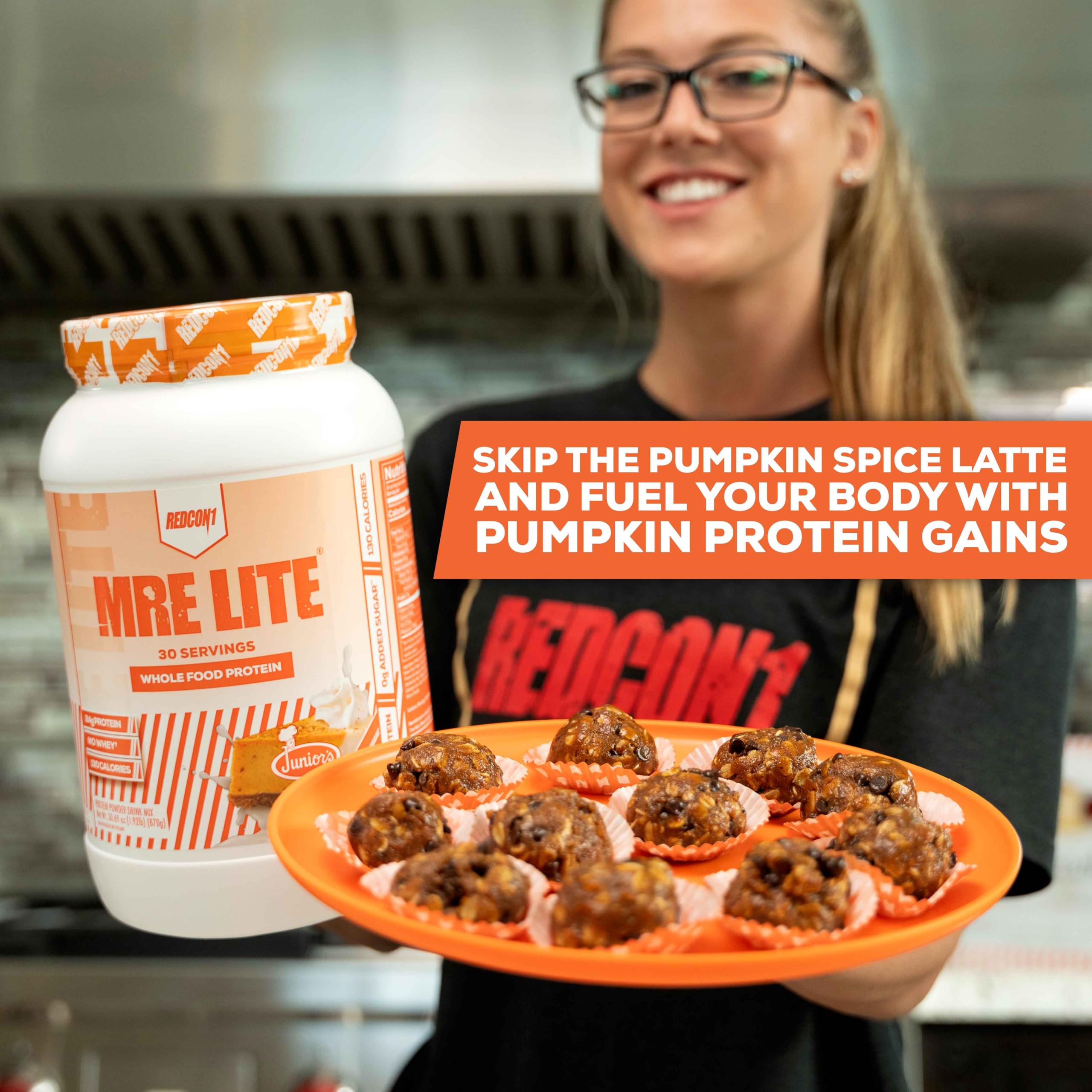 REDCON1 MRE Lite Whole Food Protein Powder, Juniors, Pumpkin Cheesecake - Low Carb - AB Mystery