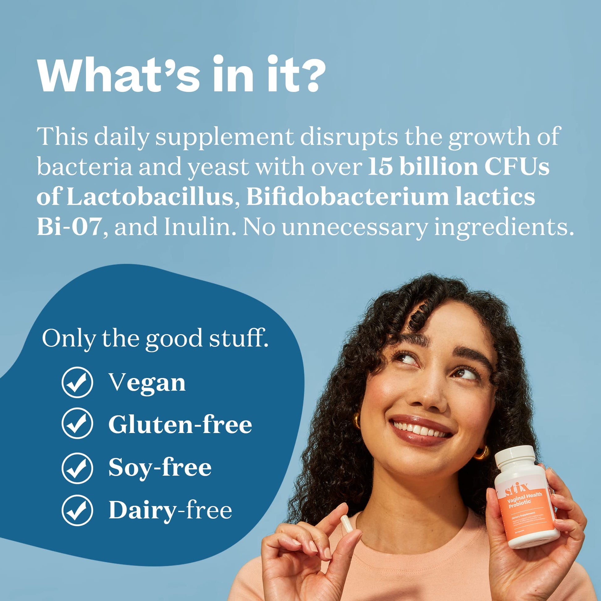 Stix Vaginal Health Probiotic & 3-Day Yeast Infection Treatment - Maintain pH Balance, Vaginal Microbiome - AB Mystery