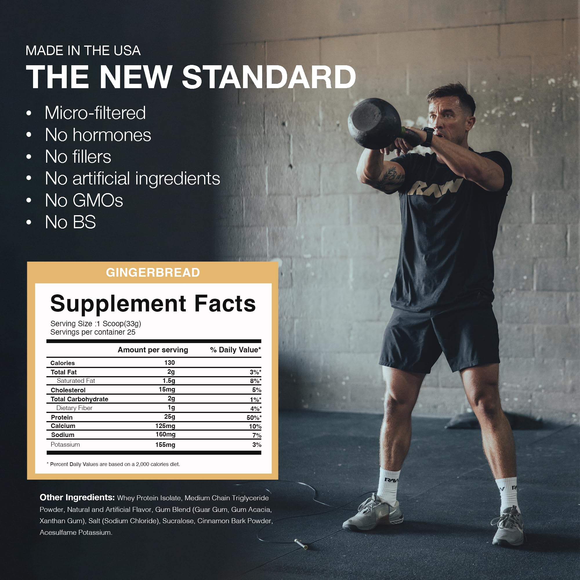 RAW Whey Isolate Protein Powder, Gingerbread (CBUM Itholate Protein) - 100% Grass - AB Mystery