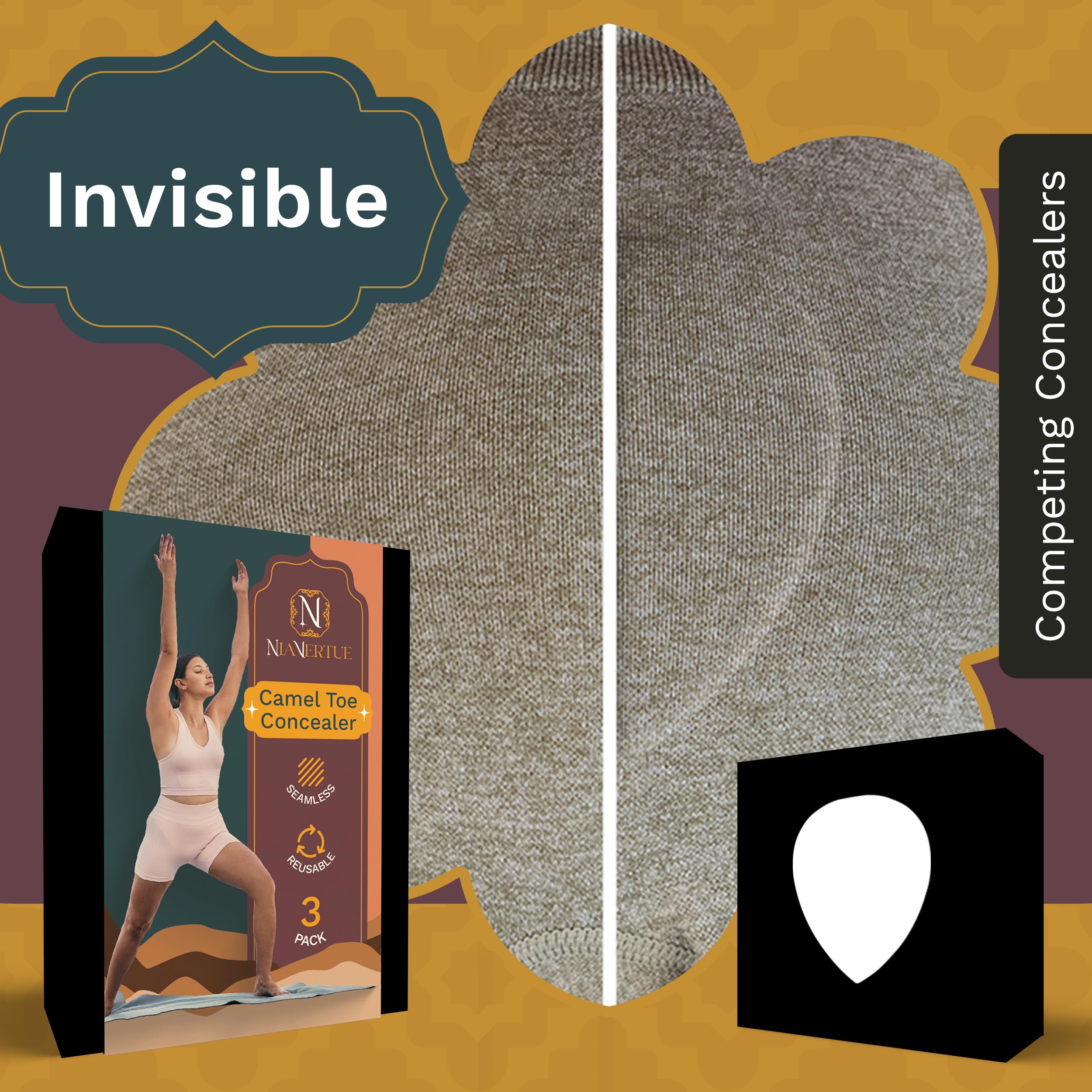 Camel Toe Concealer | Seamless Camel Toe Hider, Anti Camel Toe Cover Silicone Insert, No Camel Toe - AB Mystery