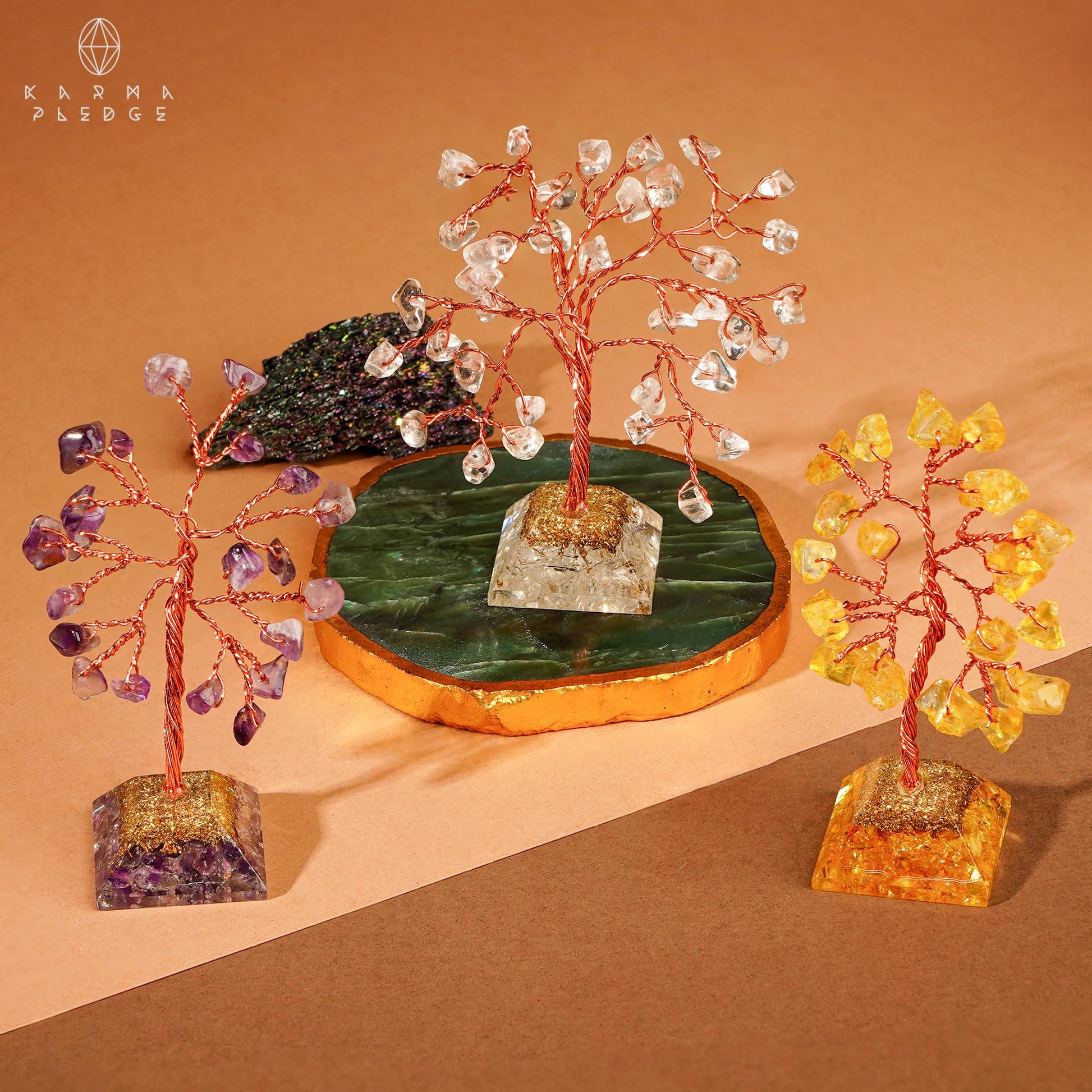 Crystal Tree Tree of Life 7 Chakra Healing Crystals & Stones for Positive Energy, Good Luck Gifts - AB Mystery