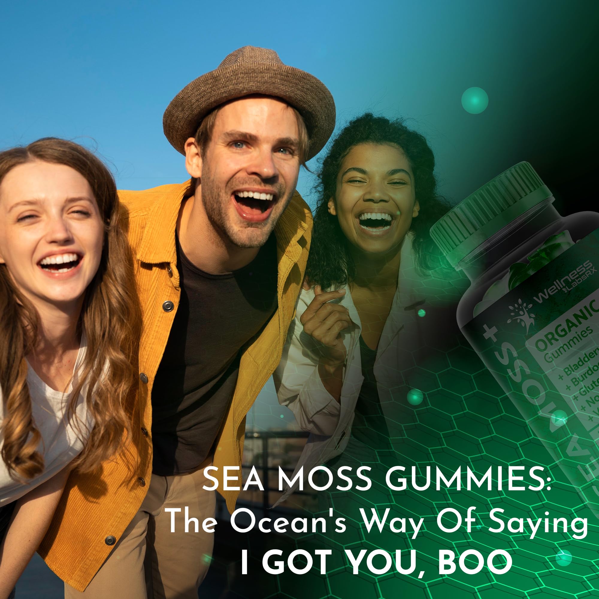 WELLNESS LABSRX Sea Moss Gummies, 3200mg Organic Seamoss, Irish Sea Moss - AB Mystery