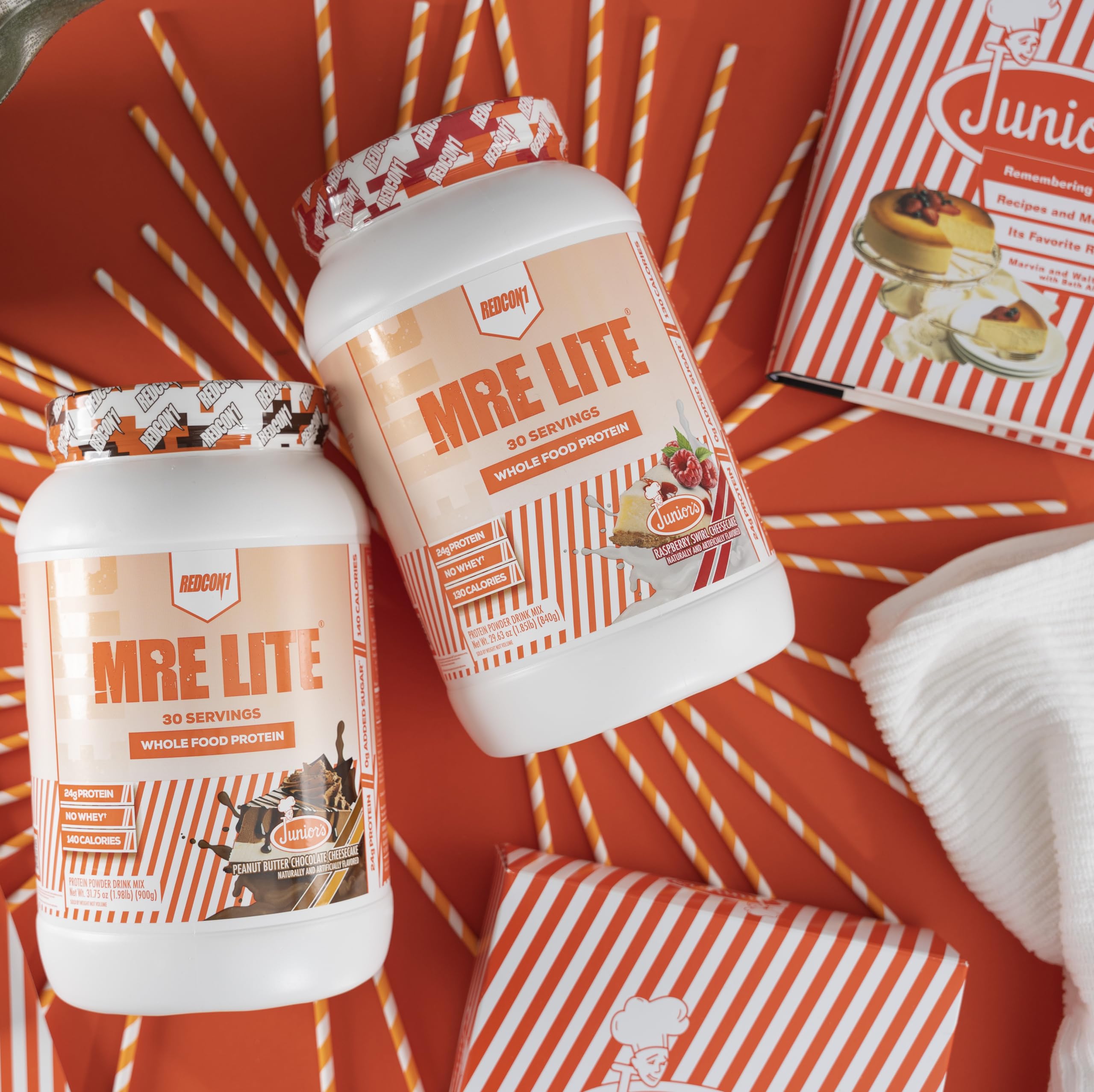 REDCON1 MRE Lite Whole Food Protein Powder, Juniors, Peanut Butter Chocolate - AB Mystery