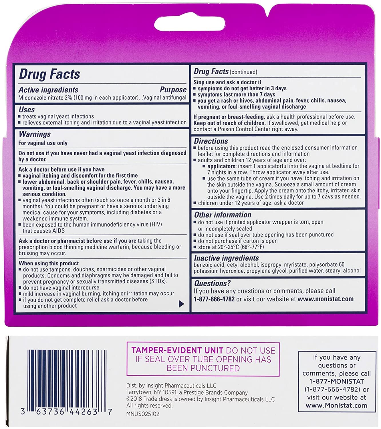 MONISTAT 7-Dose Infection Treatment, 7 Disposable Applicators & 1 Cream Tube (Pack of 1) - AB Mystery