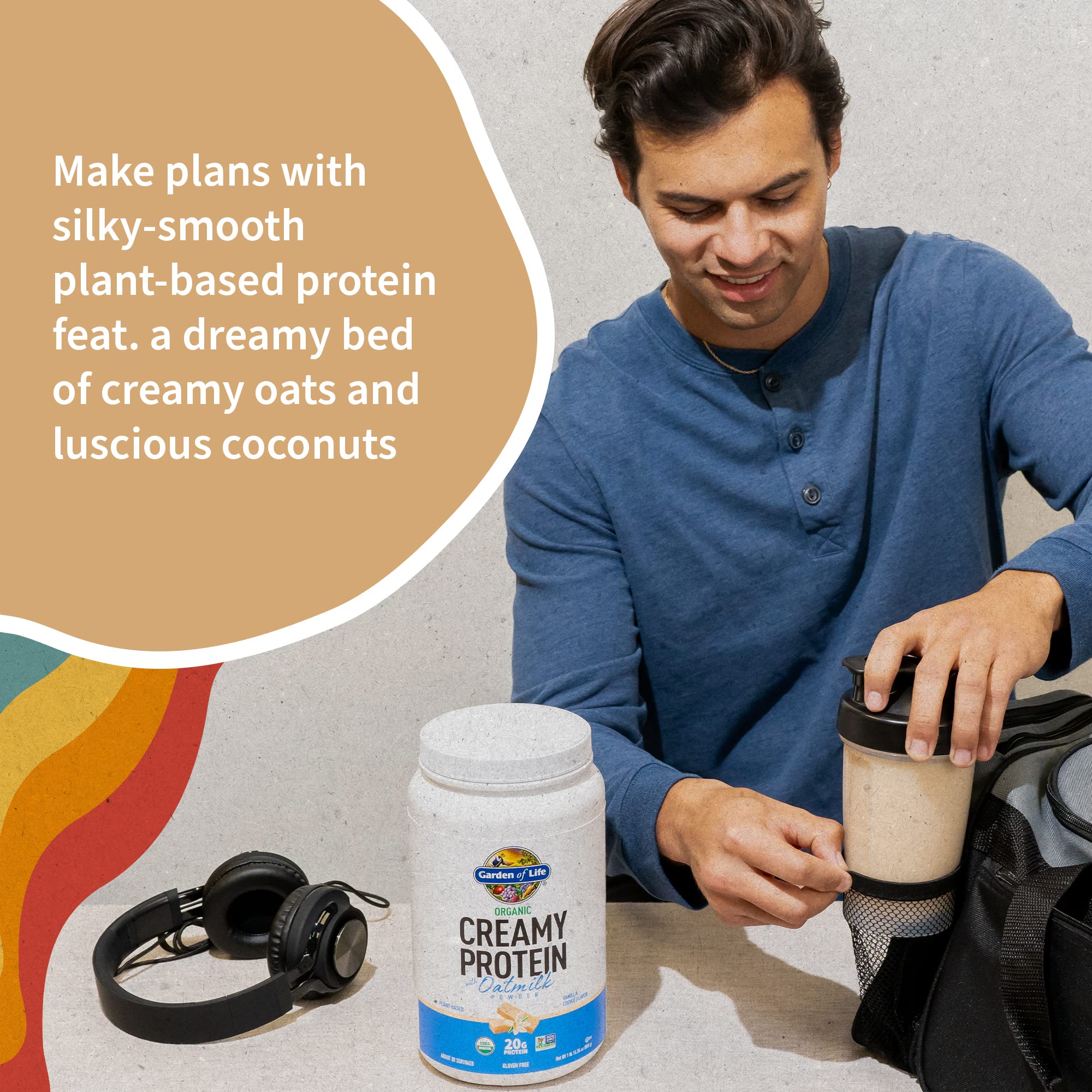 Garden of Life Creamy Vanilla Cookie Protein Powder + Oatmilk 20g Organic Vegan Plant - AB Mystery