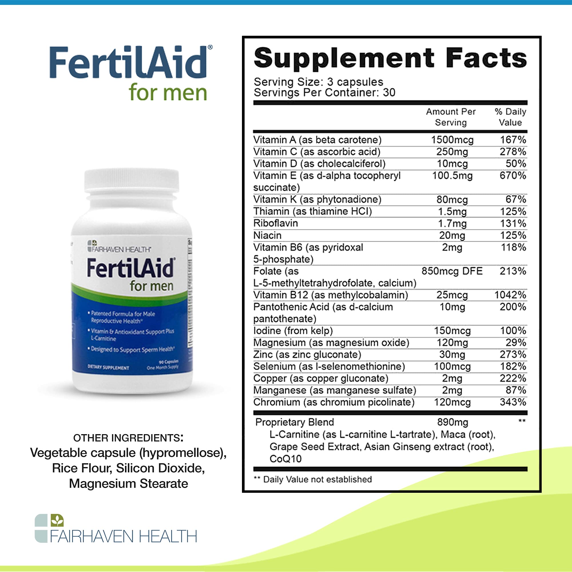 Fertilaid for Men and Women Combo, Male and Female Fertility Supplements, Vitamins Fairhaven Health