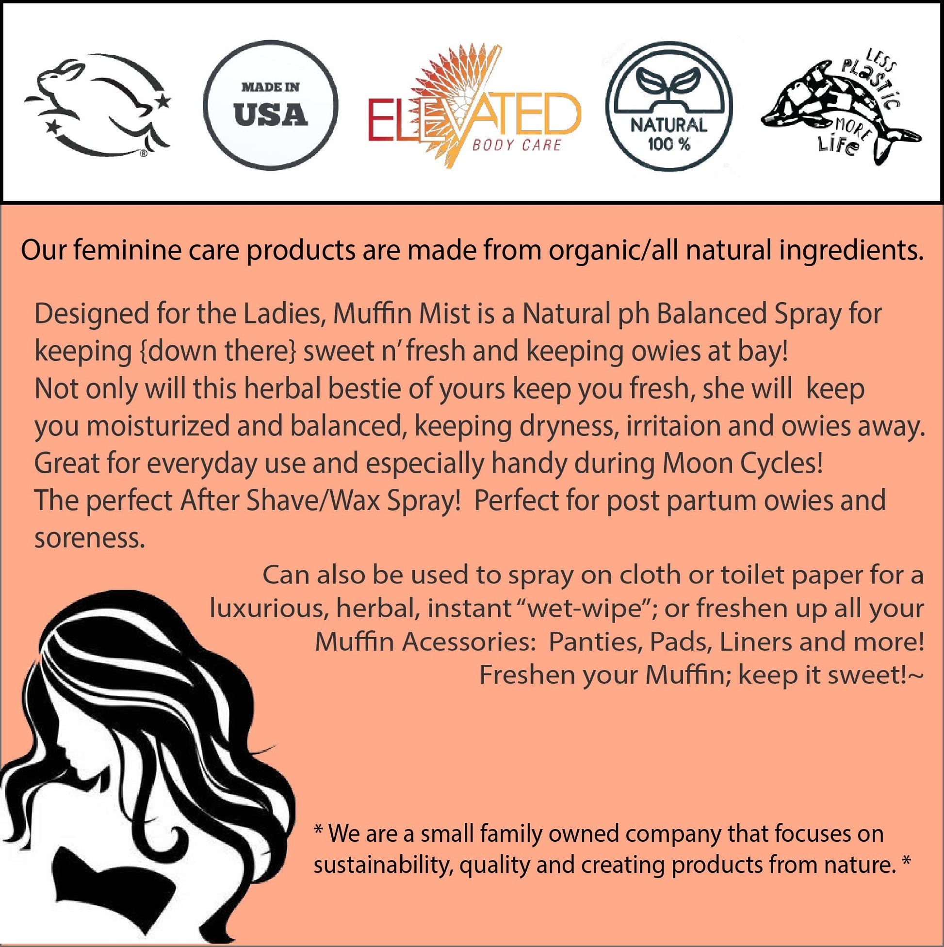 ELEVATED Muffin Mist – Organic Natural Feminine Spray| 5 Scents | Yoni Oil | Vegan | Herbal Infused Oil - AB Mystery