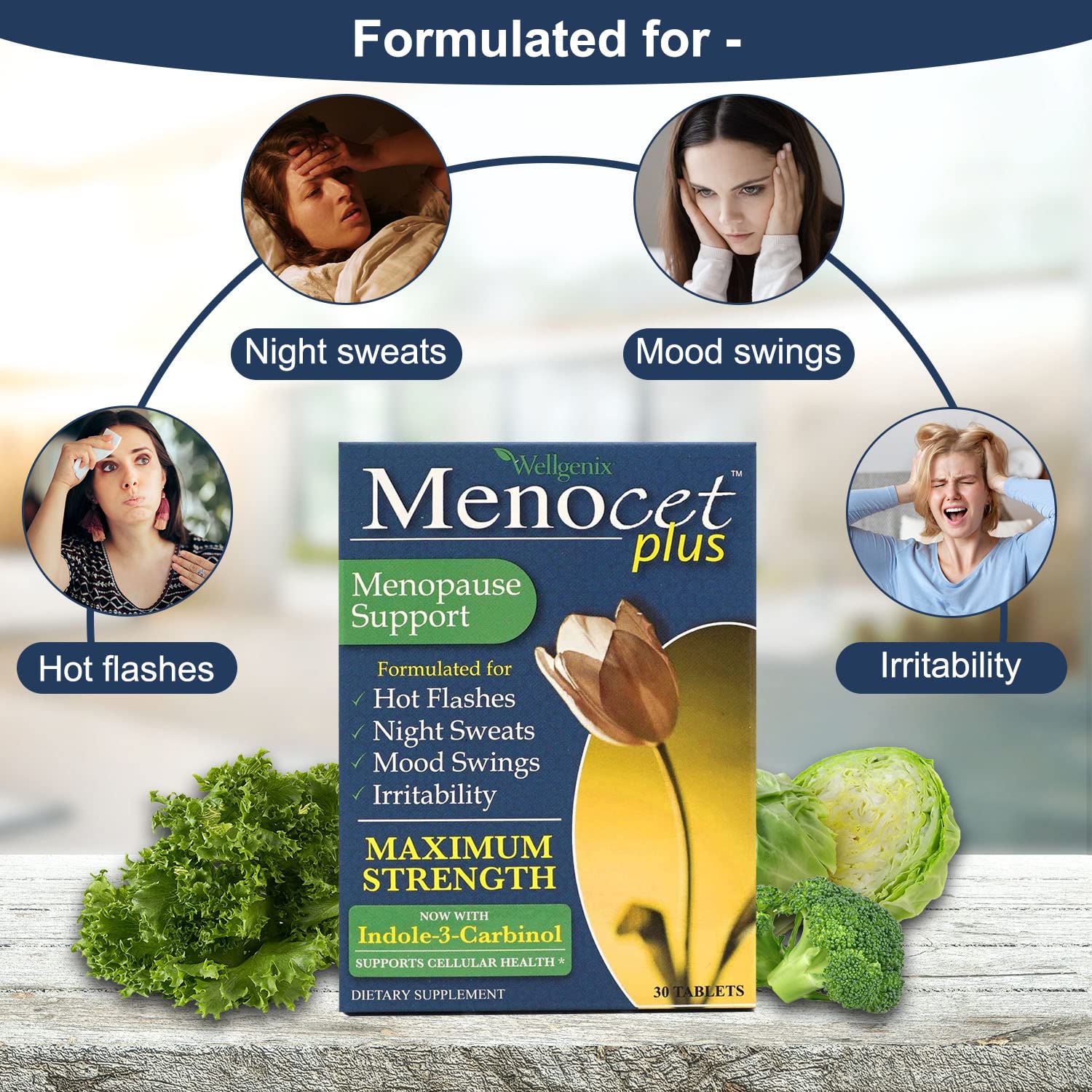 Wellgenix Menocet Plus Menopause Support - All-in-One Menopause Supplement - Daily Relief Feminine - AB Mystery