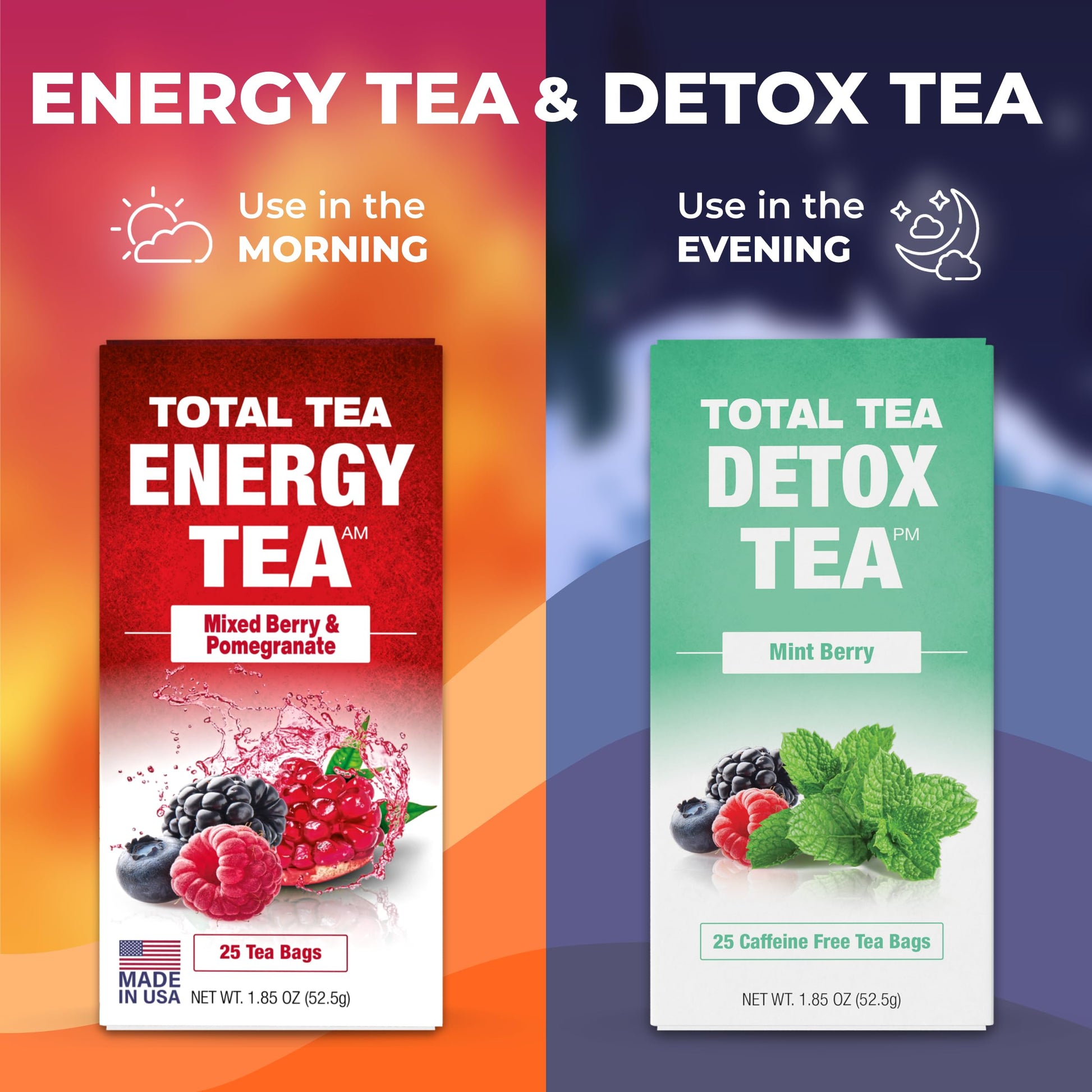Total Tea Slimming Detox Tea for a Healthy Weight Support - Caffeine Free - Herbal - AB Mystery