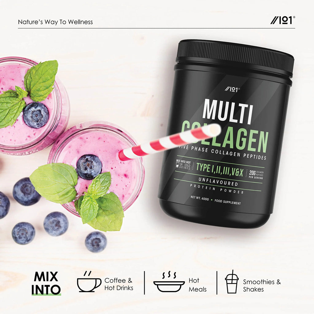 Multi Collagen Protein Powder (400g) - Types I, II, III, V & X - Hydrolyzed Grass Fed Bovine, Wild Caught Fish ALPHA01