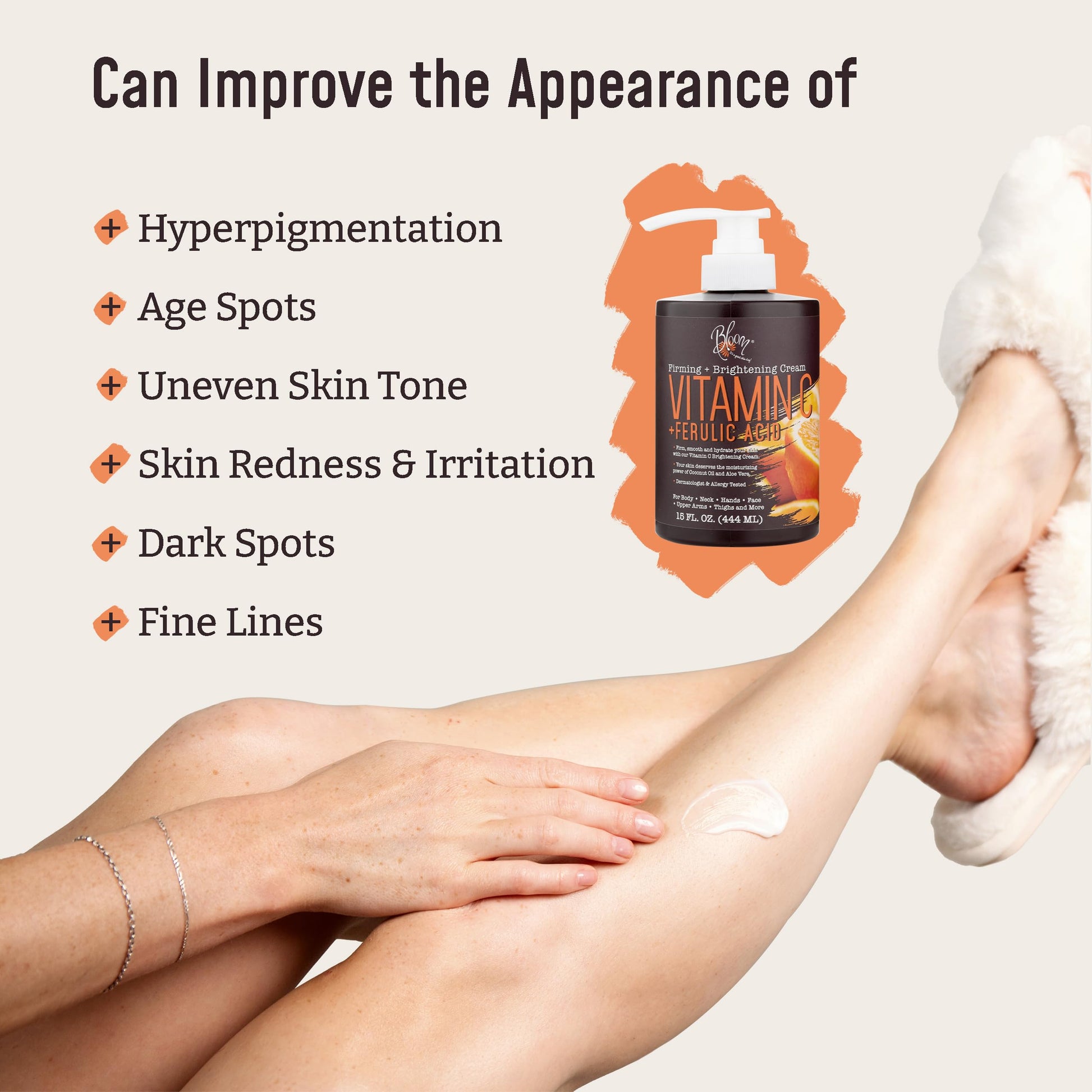 BLOOM Vitamin C Cream Body Lotion & Face Moisturizer W/Coconut Oil | Natural Skin Care - AB Mystery