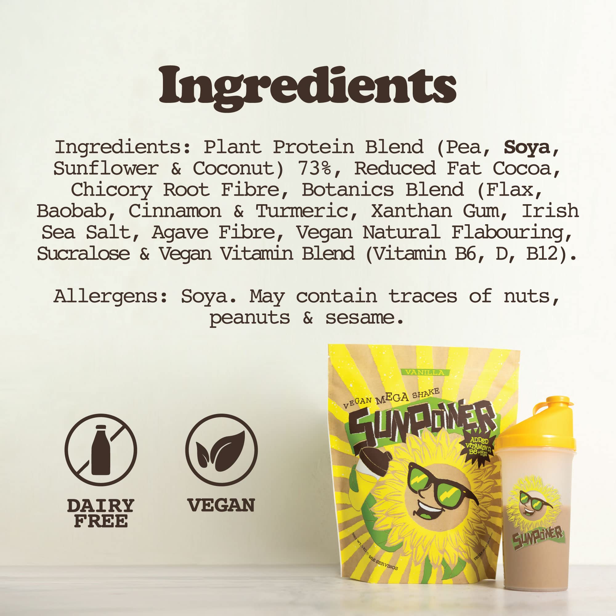SunPower Vegan Protein Powder - 21g Plant Protein per Serving - Pea, Sunflower SunPower