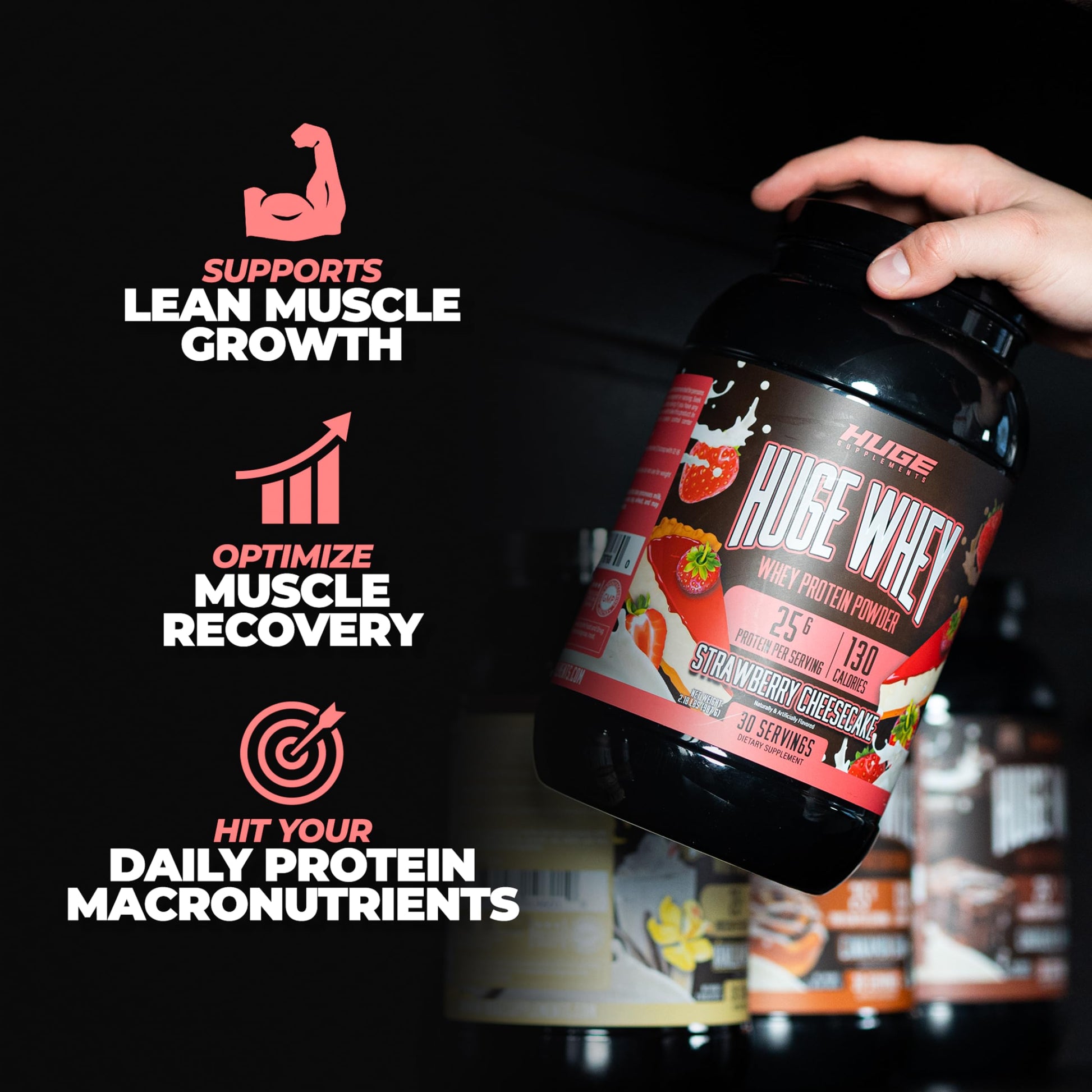 Huge Supplements, Whey Protein Concentrate Powder, Clinically Dosed Formula, 25g - AB Mystery