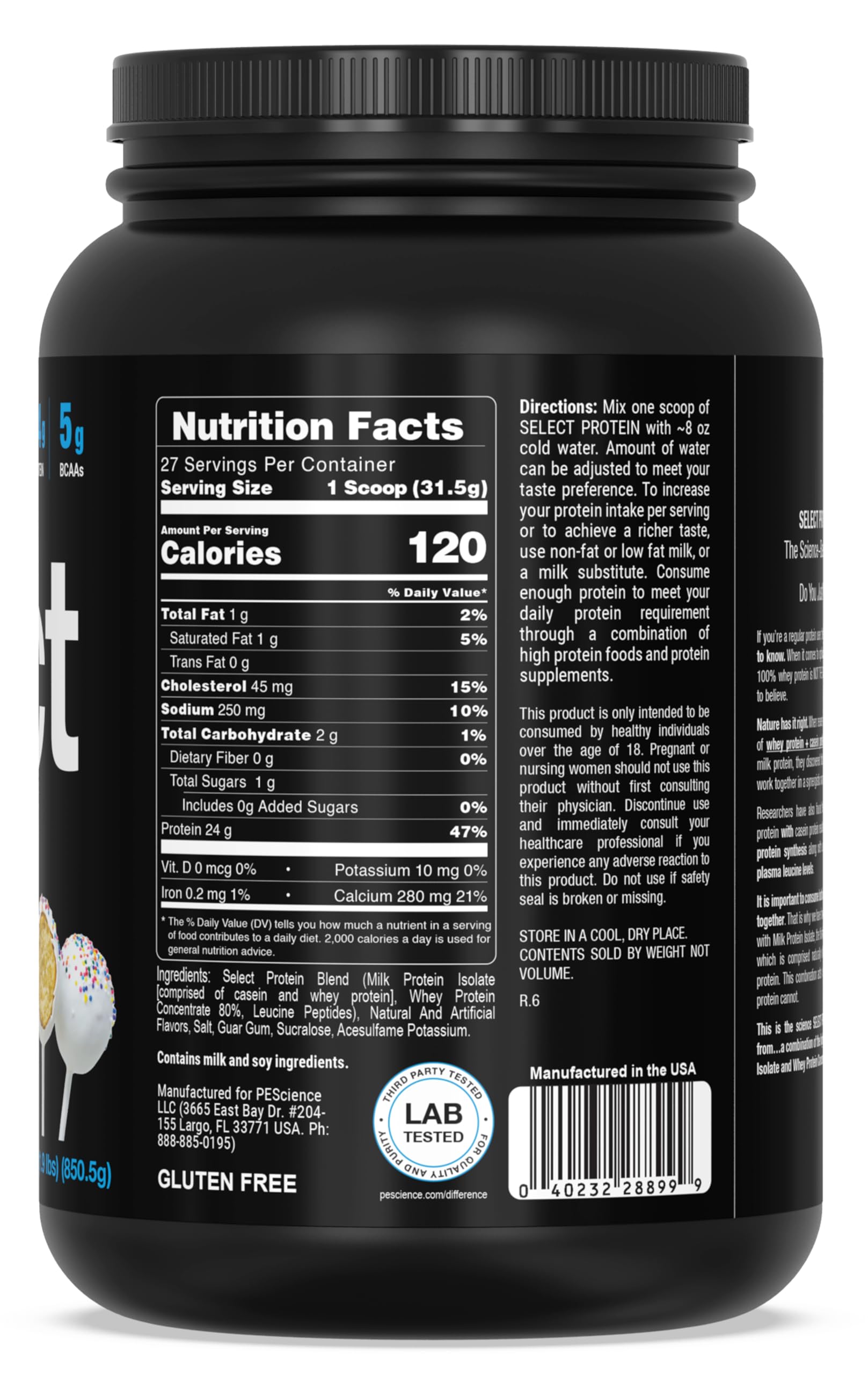 PEScience Select Low Carb Protein Powder, Cake Pop, 27 Serving, Keto Friendly - AB Mystery