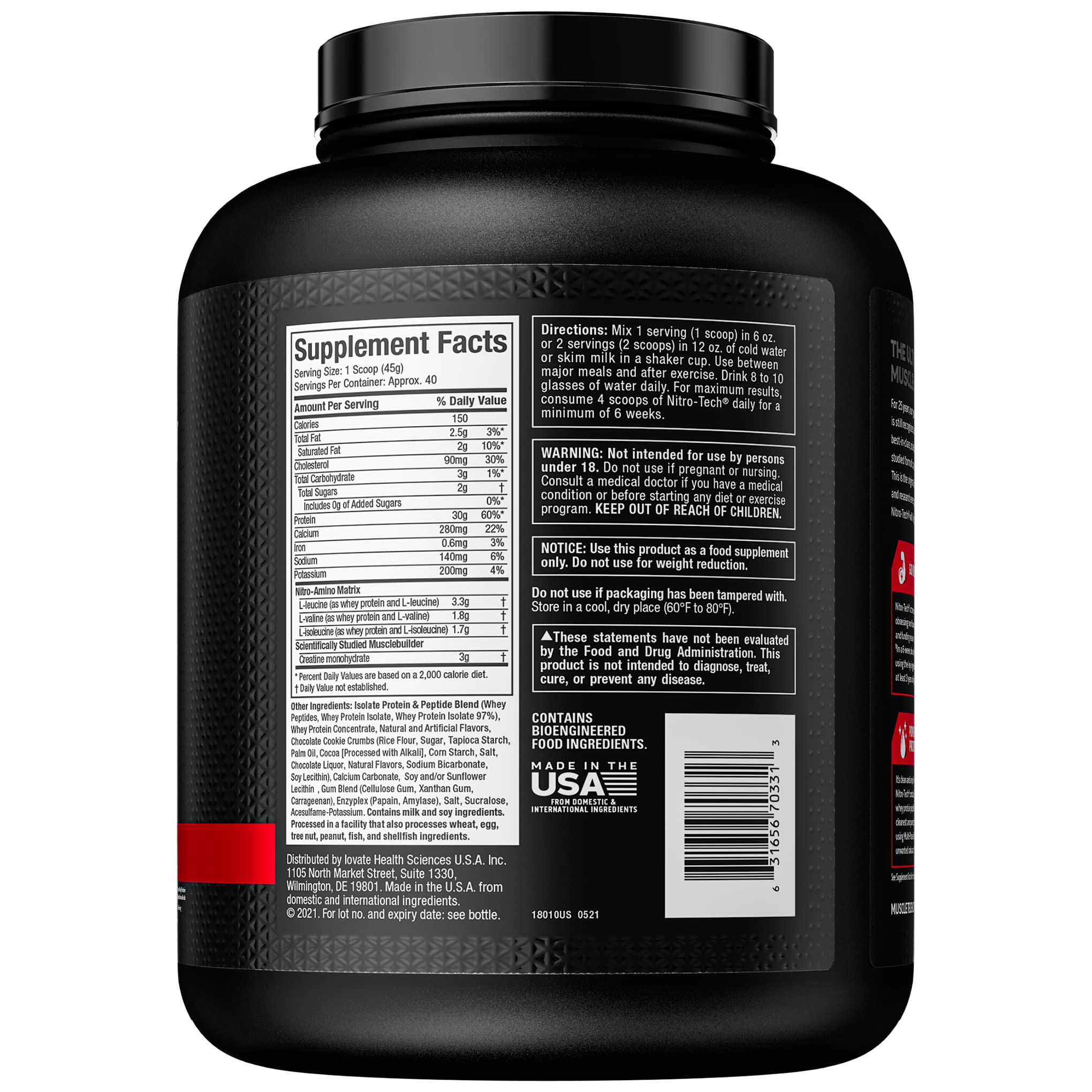 Whey Protein Powder MuscleTech Nitro-Tech Whey Protein Isolate & Peptides Protein - AB Mystery