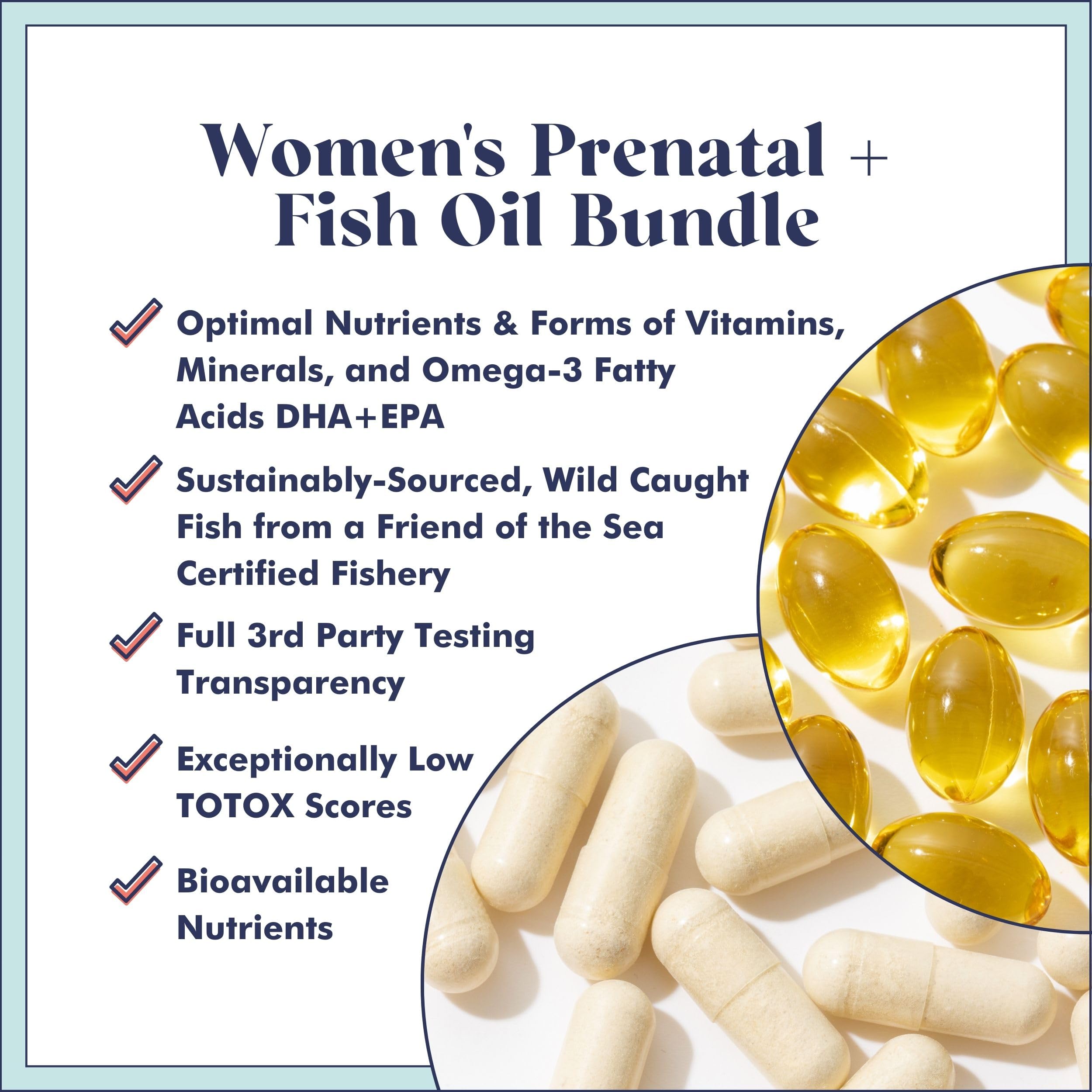 FullWell Prenatal Vitamin + DHA | Omega 3 Fish Oil with DHA & EPA for Brain Development & Nervous FullWell