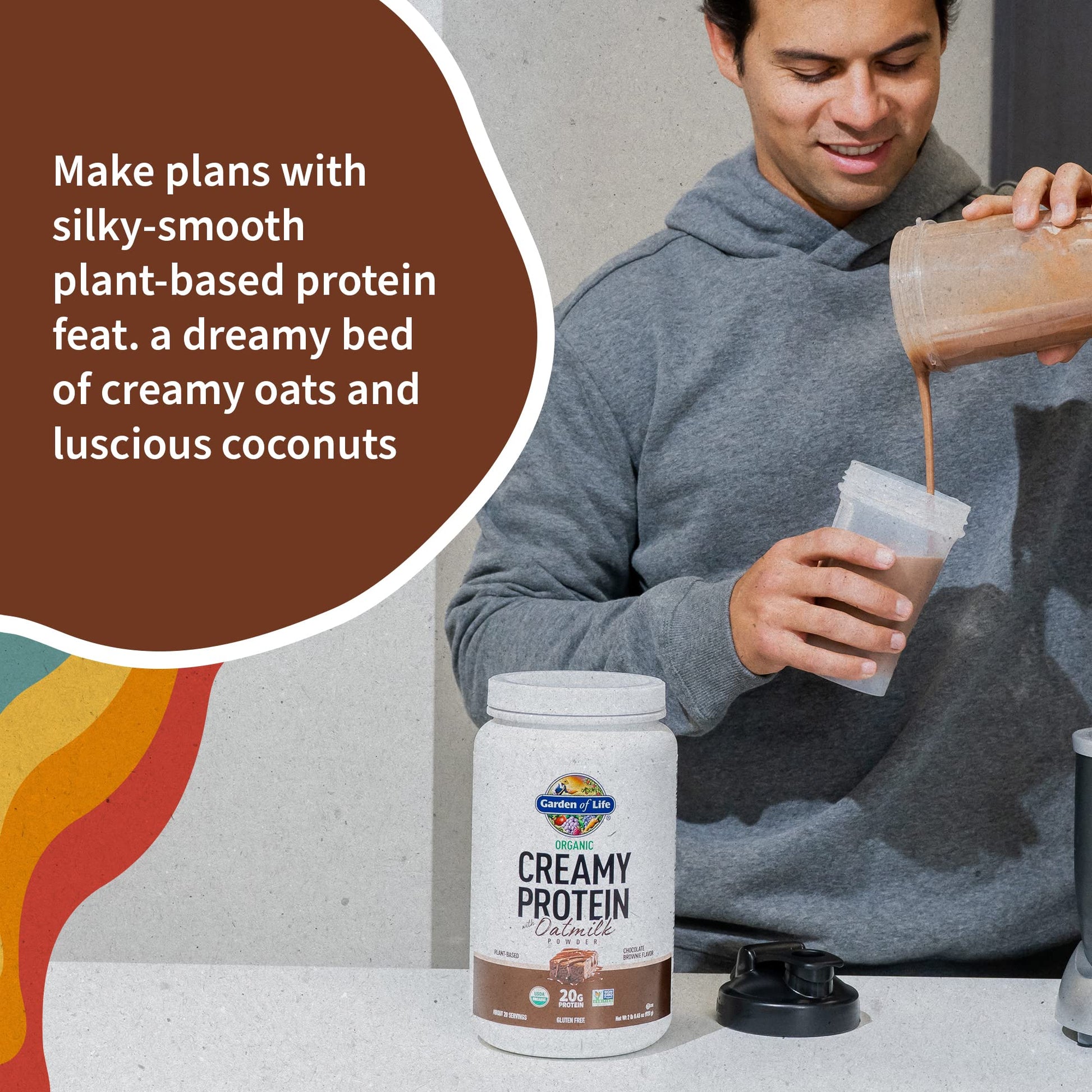 Garden of Life Creamy Organic Vegan Protein Powder + OatMilk, 20g Complete Plant - AB Mystery