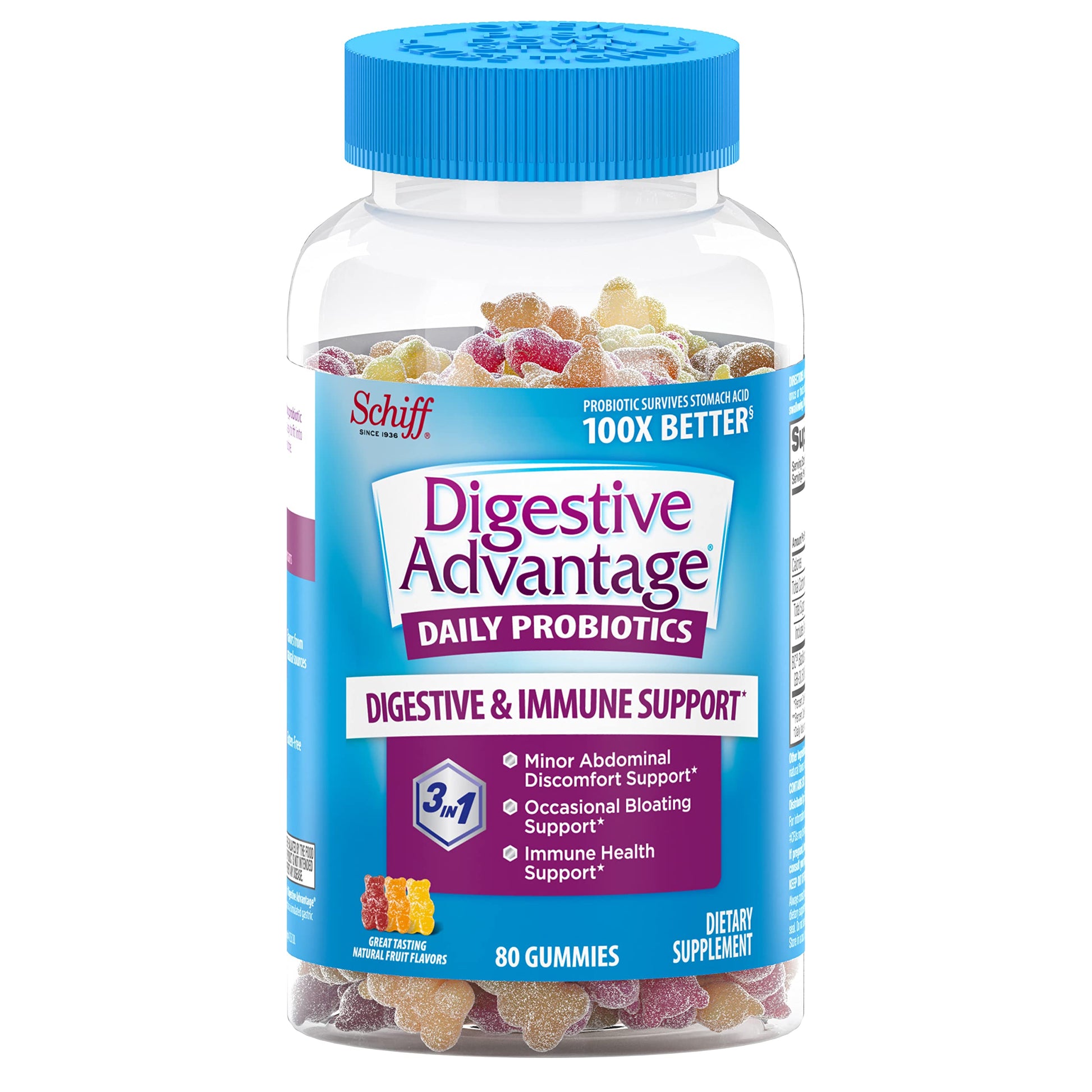 Vitafusion Fiber Well Sugar Free Fiber Supplement & Digestive Advantage Probiotic - AB Mystery