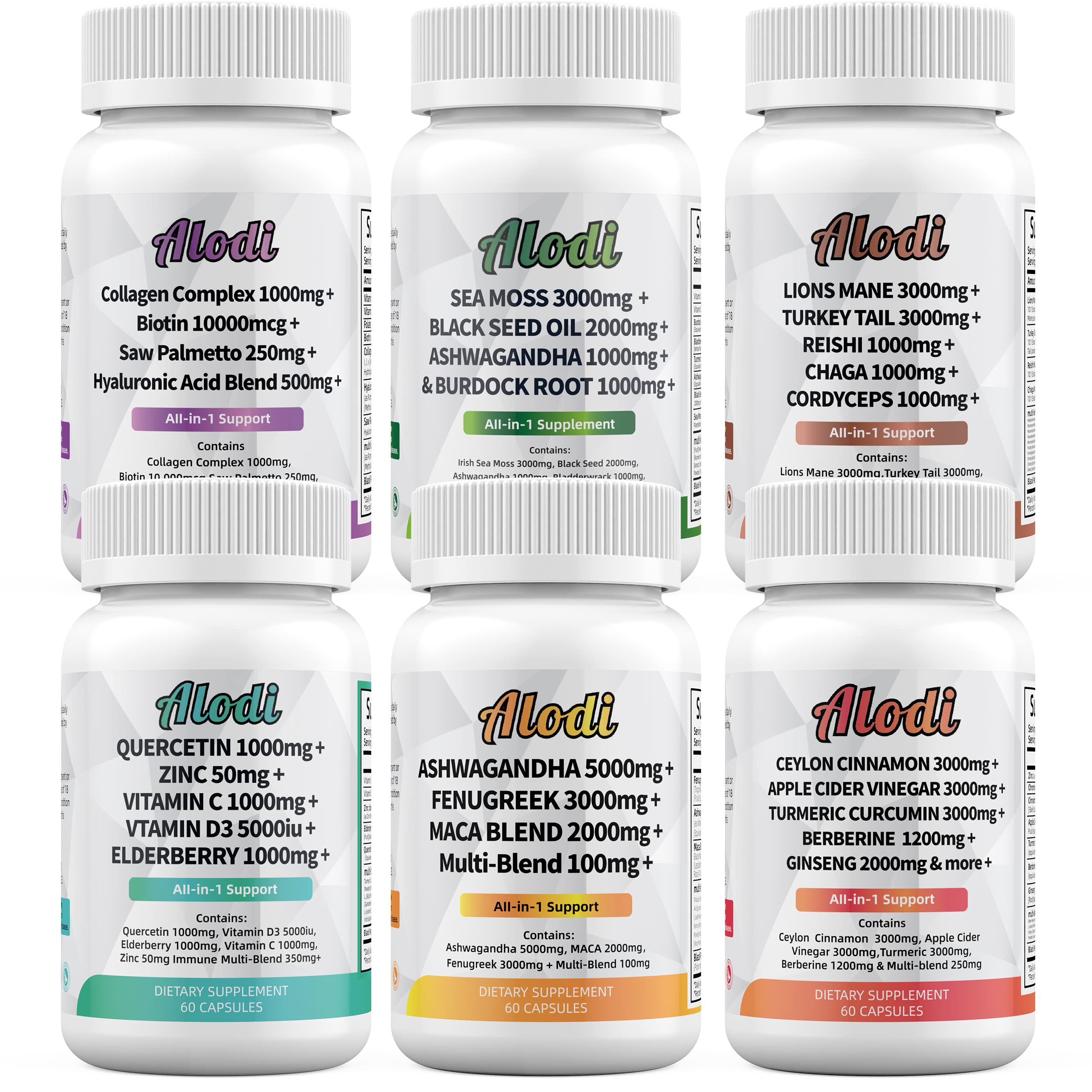 Sea Moss 3000mg Black Seed Oil 2000mg Ashwagandha 1000mg Turmeric 1000mg - AB Mystery