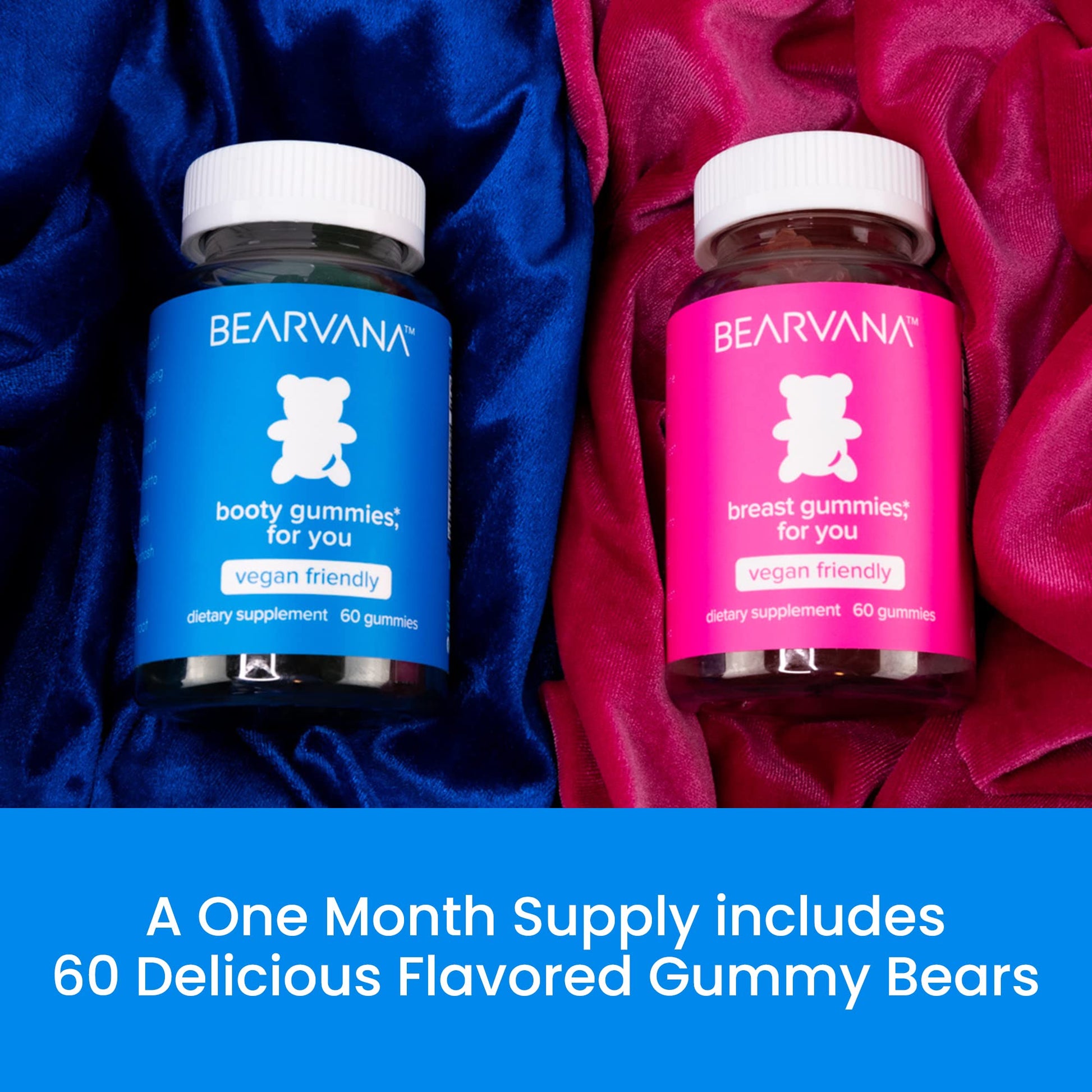 BEARVANA Gummies Combo Pack - Chest and Bum Gummies - Workout Aid - Women’s - AB Mystery