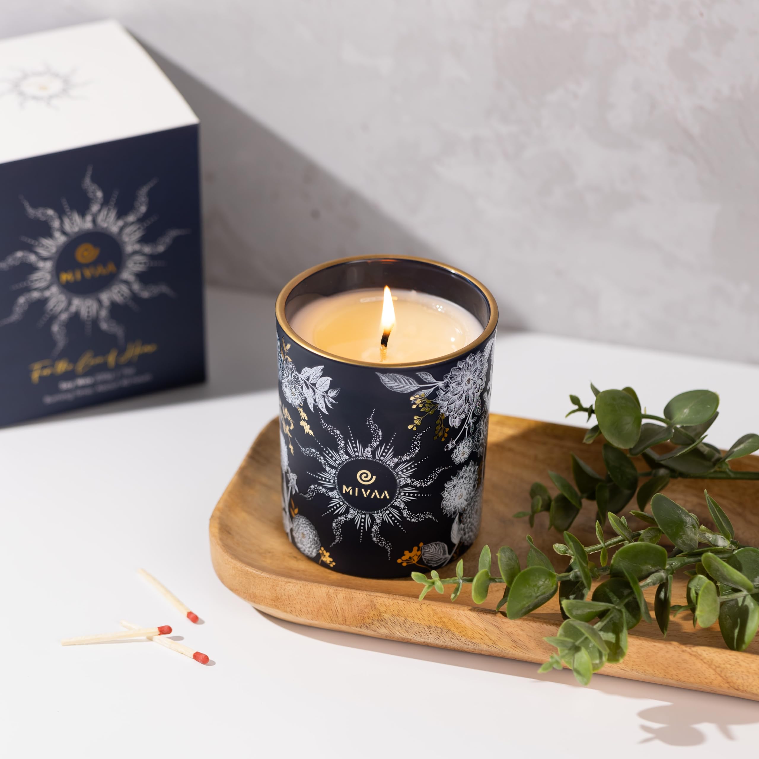 Mivaa Scented Candles - 100% Natural Soy Wax, 40 hrs Burn, Lead-Free Wicks, Holiday, Fall, Winter - AB Mystery