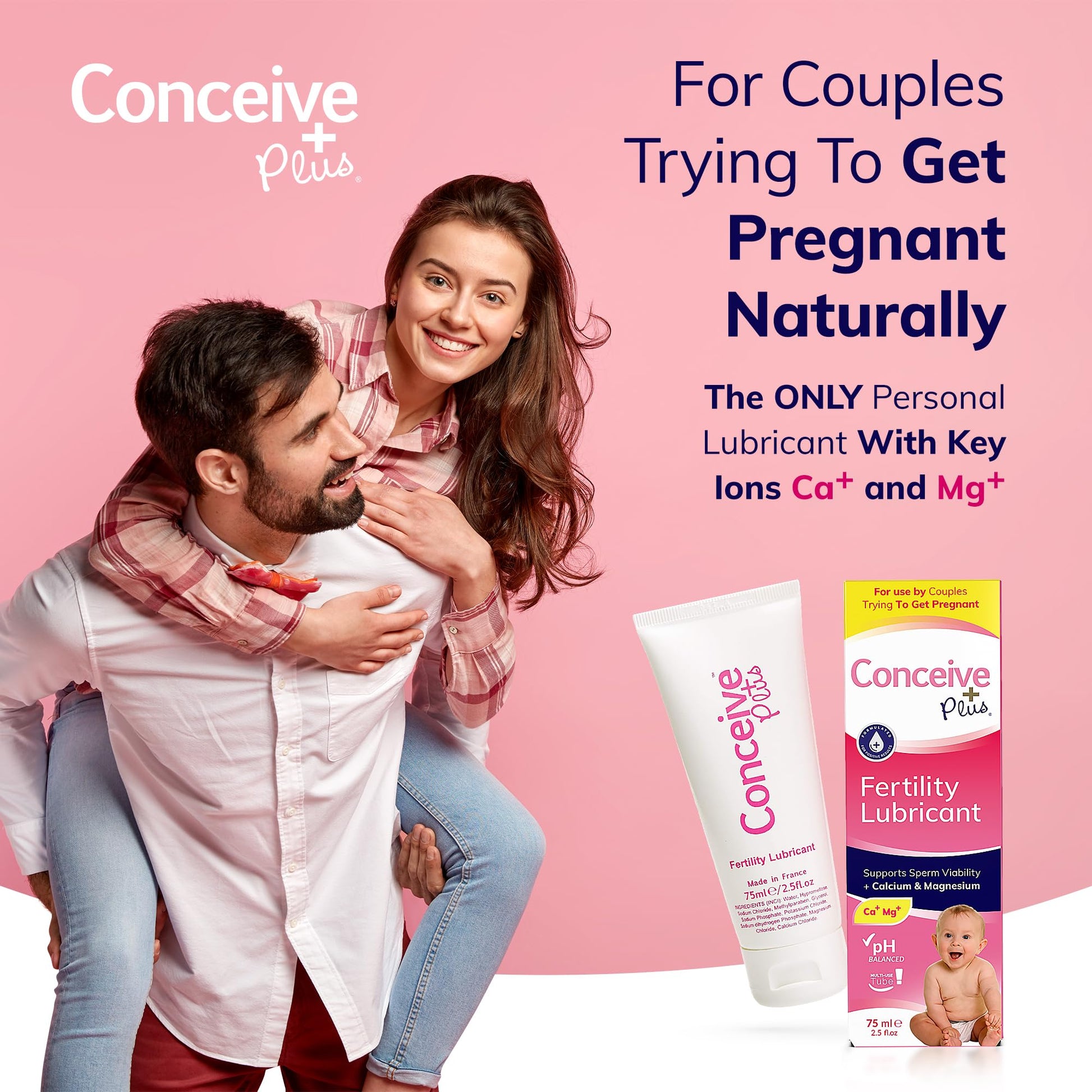 Conceive Plus Fertility Lubricant - Fertility Friendly Lube for Couples Trying to Conceive, 75ml / 2.5 fl oz - AB Mystery