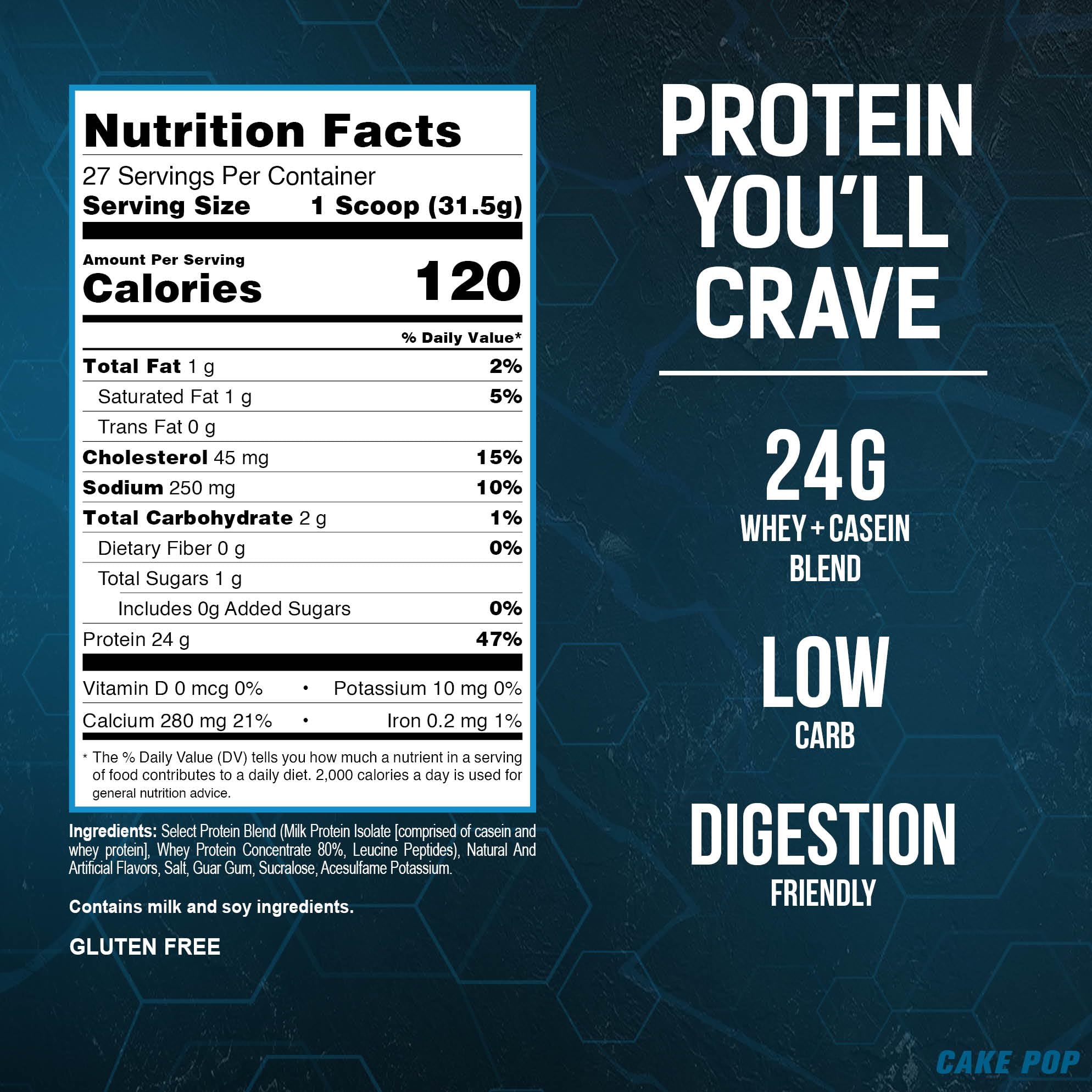 PEScience Select Low Carb Protein Powder, Cake Pop, 27 Serving, Keto Friendly - AB Mystery