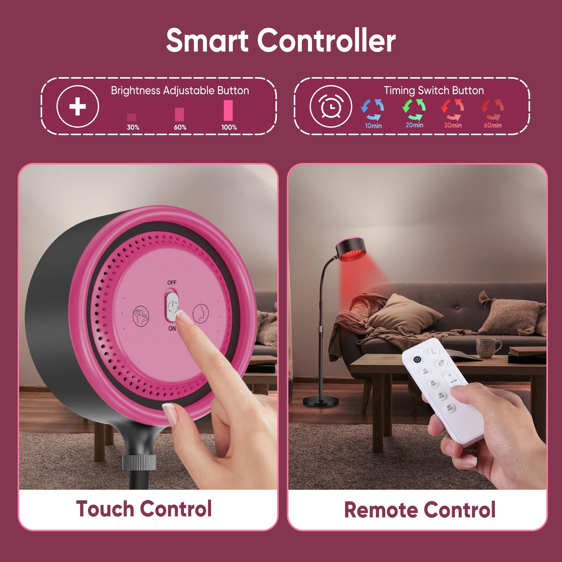 Caromolly Red Light Device Lamp, 660nm Red Light and 850nm Near-Infrared Light Combo - AB Mystery