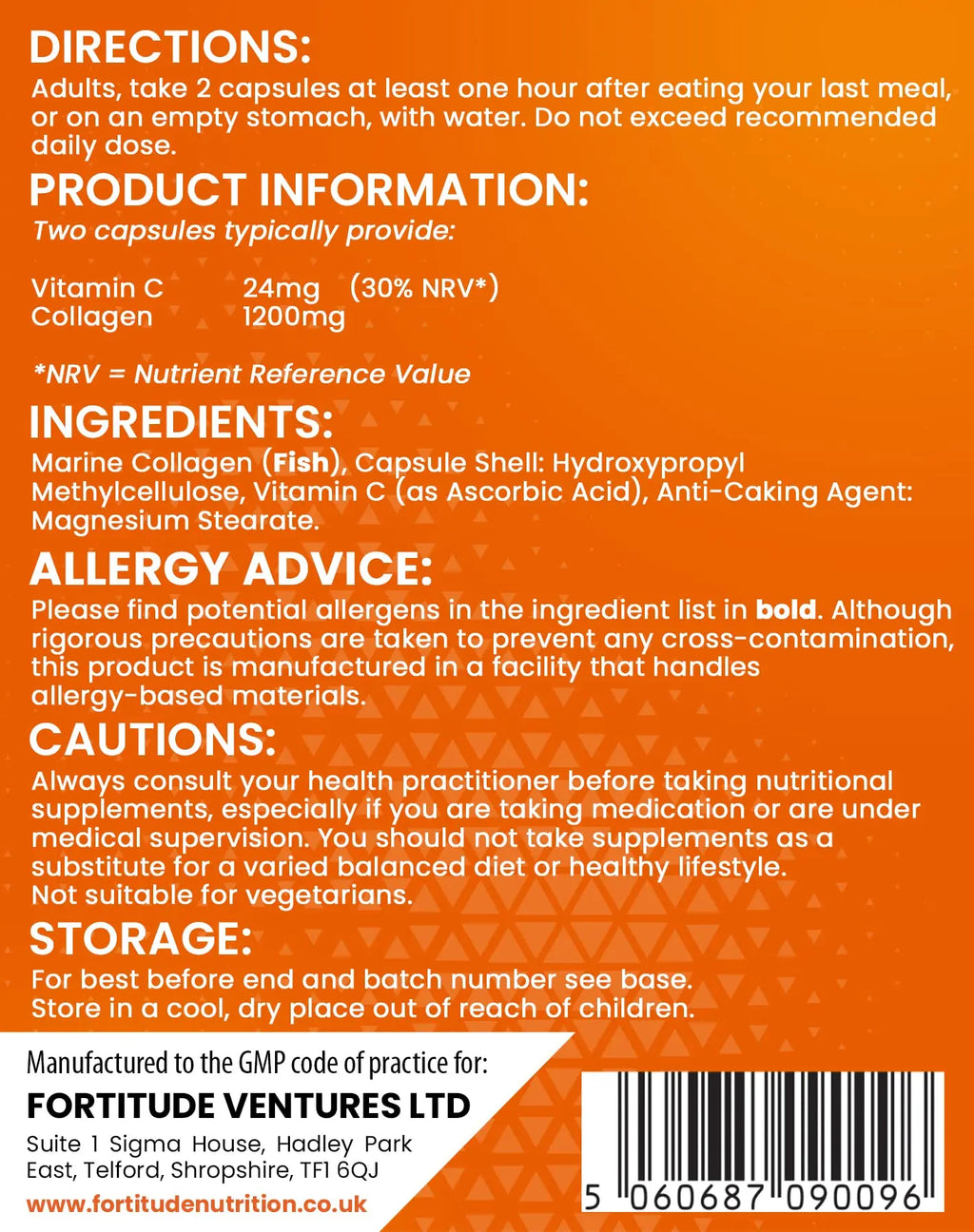 Marine Collagen Capsules | Hydrolyzed Marine Collagen with Vitamin C | High Strength Collagen - AB Mystery