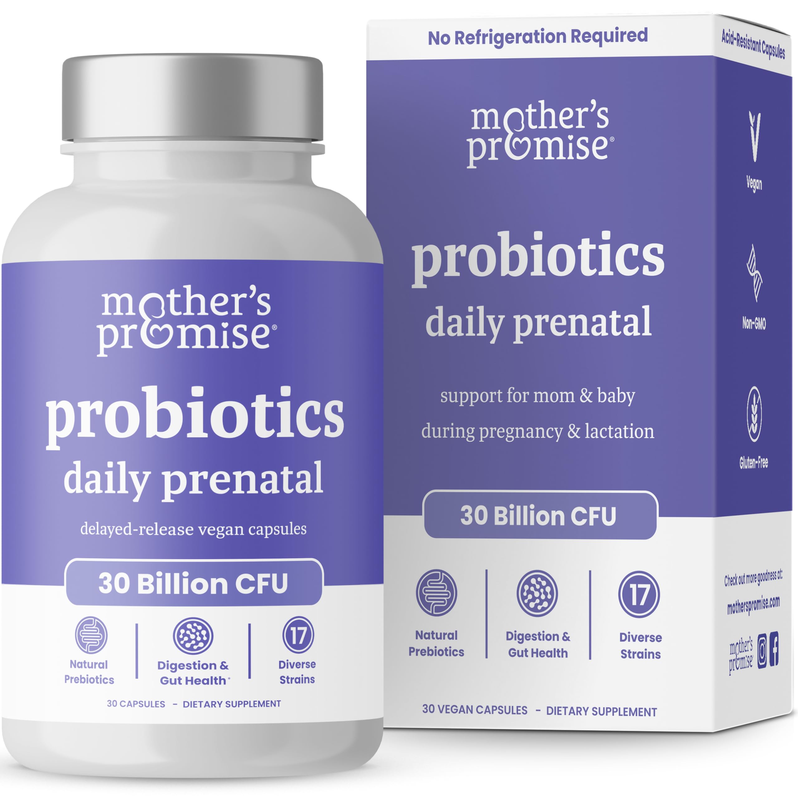 Prenatal Probiotics for Women | 30 Billion CFU, 17 Strains + Organic Prebiotics