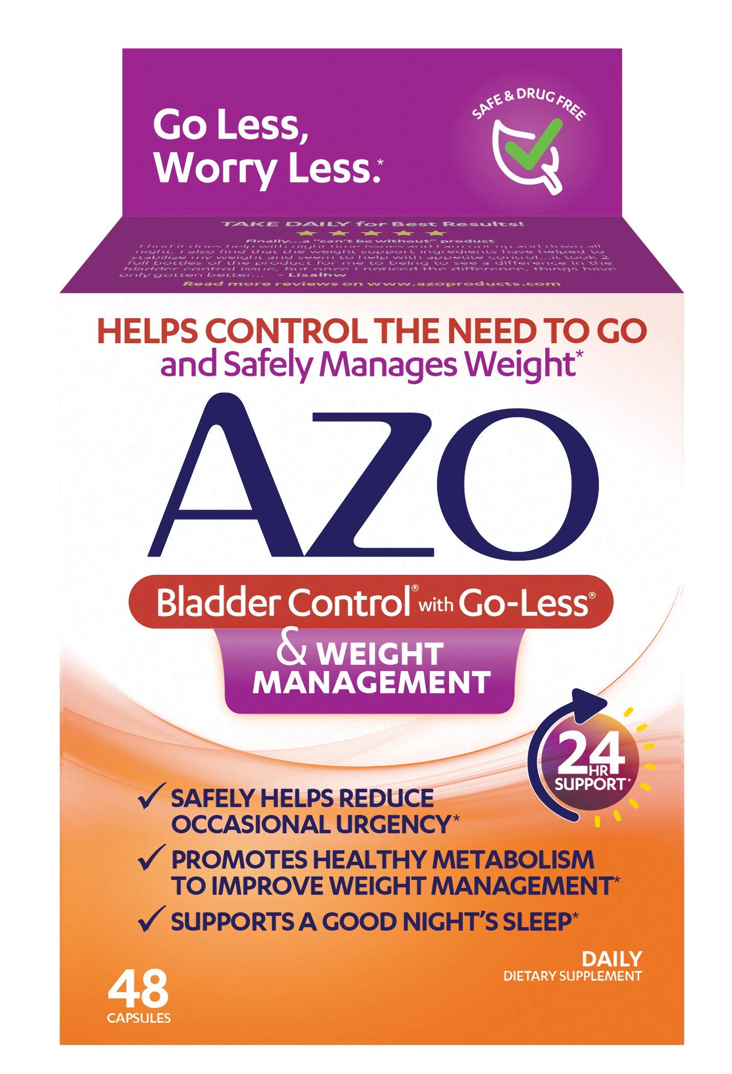 AZO Bladder Control with Go-Less® & Weight Management Dietary Supplement & Yeast Plus Dual Relief - AB Mystery