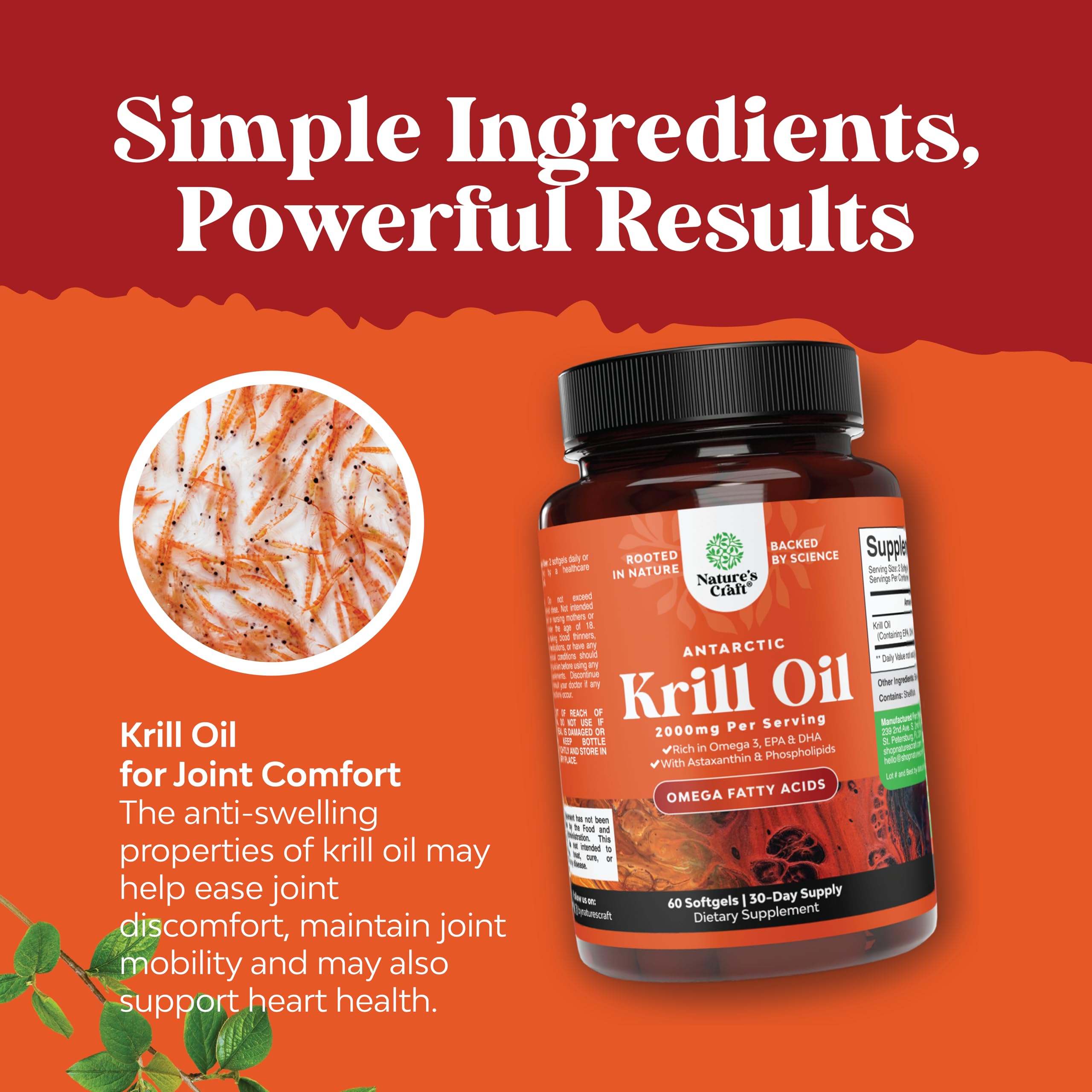 Antarctic Krill Oil 2000mg Softgels Per Serving - Omega 3 Krill Oil Supplement - AB Mystery