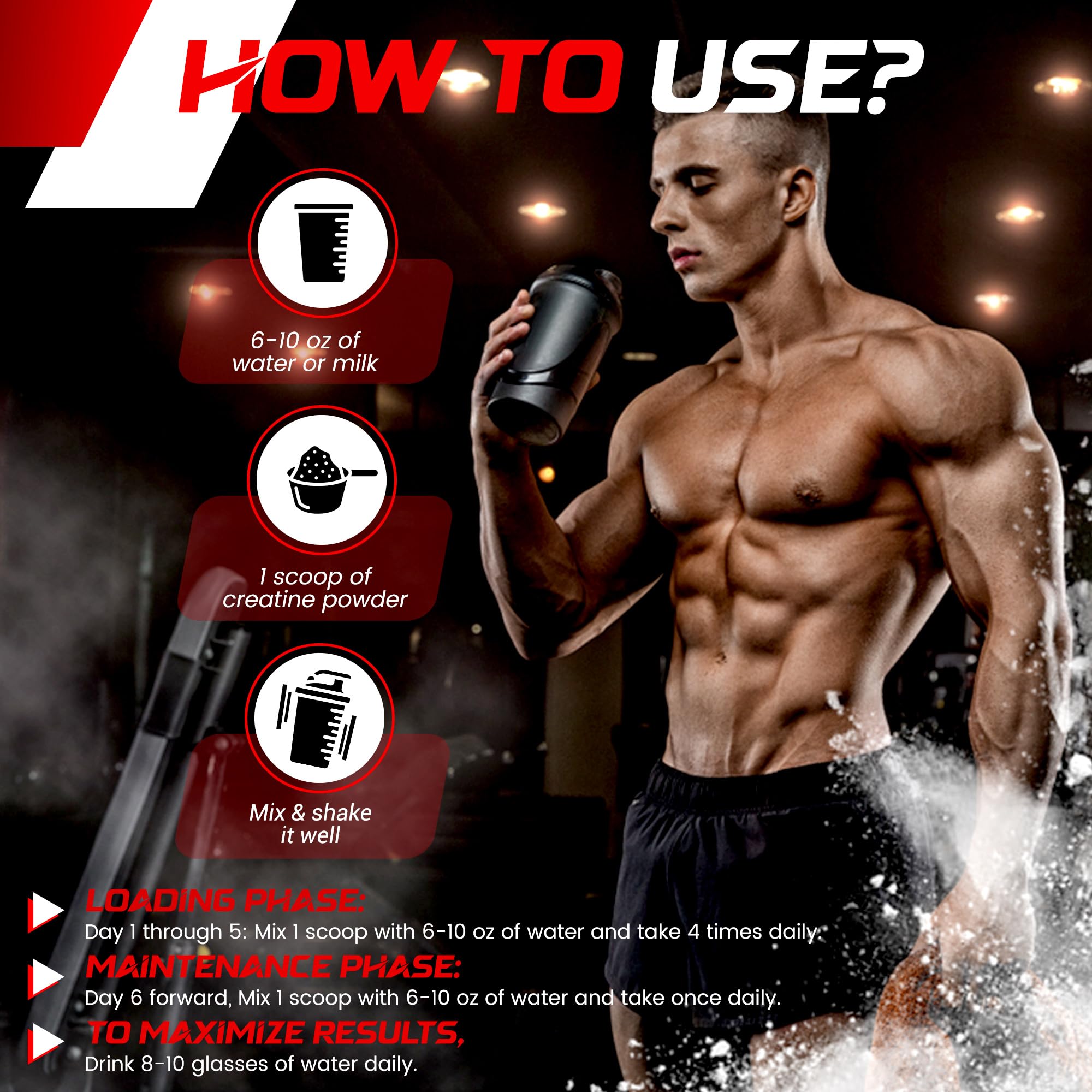 Creatine Monohydrate Powder - 5000mg Micronized for Muscle Growth, Enhanced - AB Mystery