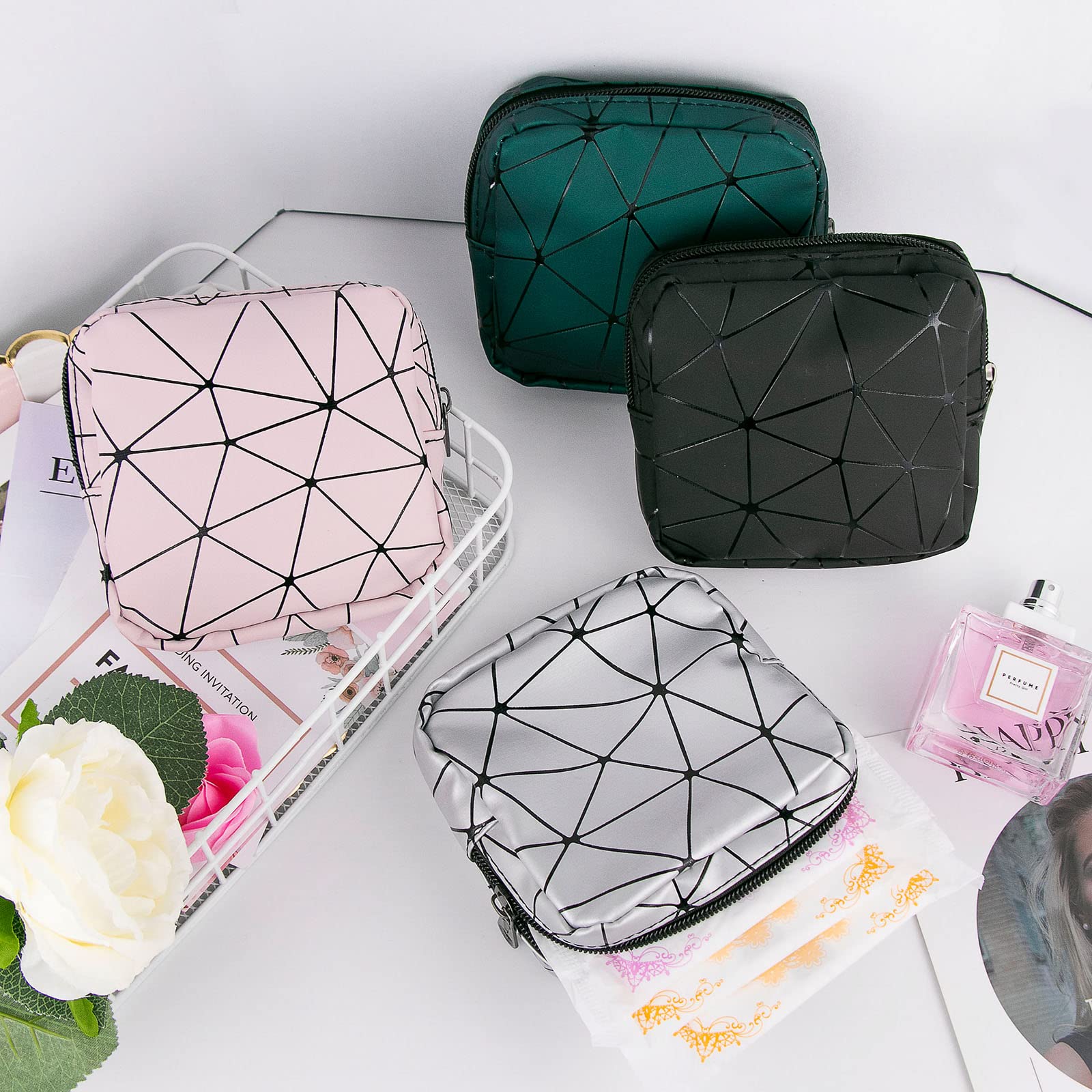 Sanitary Napkin Storage Bags 4PCS Menstrual Cup Pouches Nursing Pad Holder Tampon Bags - AB Mystery