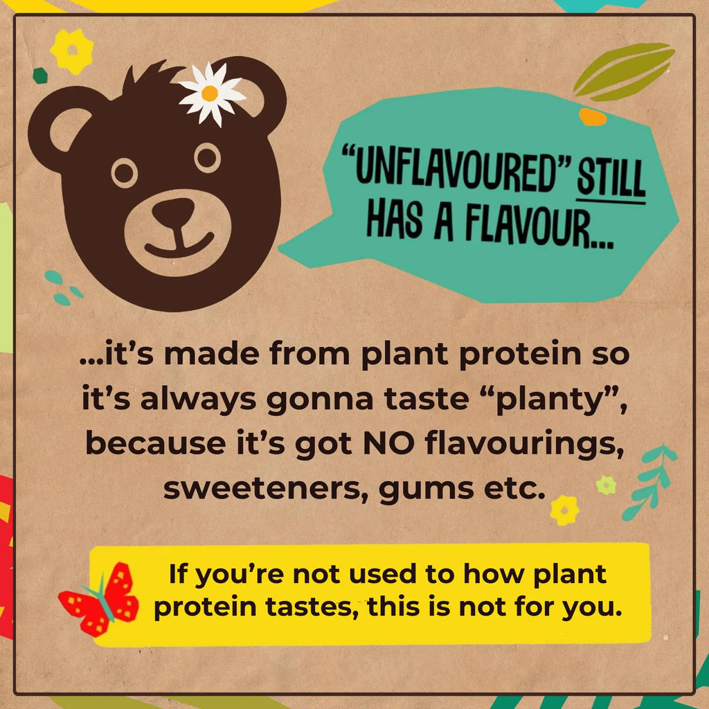 Naked Organic Vegan Protein Powder Blend (1kg - 57 Servings) Unsweetened Wyldsson