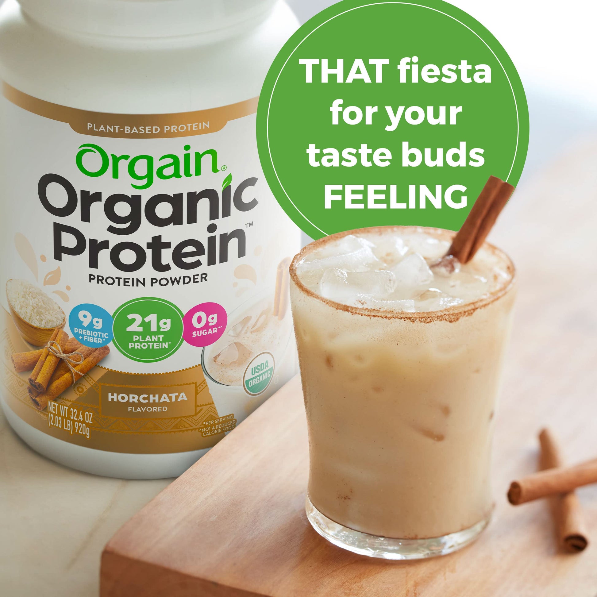 Orgain Organic Vegan Protein Powder, Horchata - 21g of Plant Based Protein, Low Net - AB Mystery