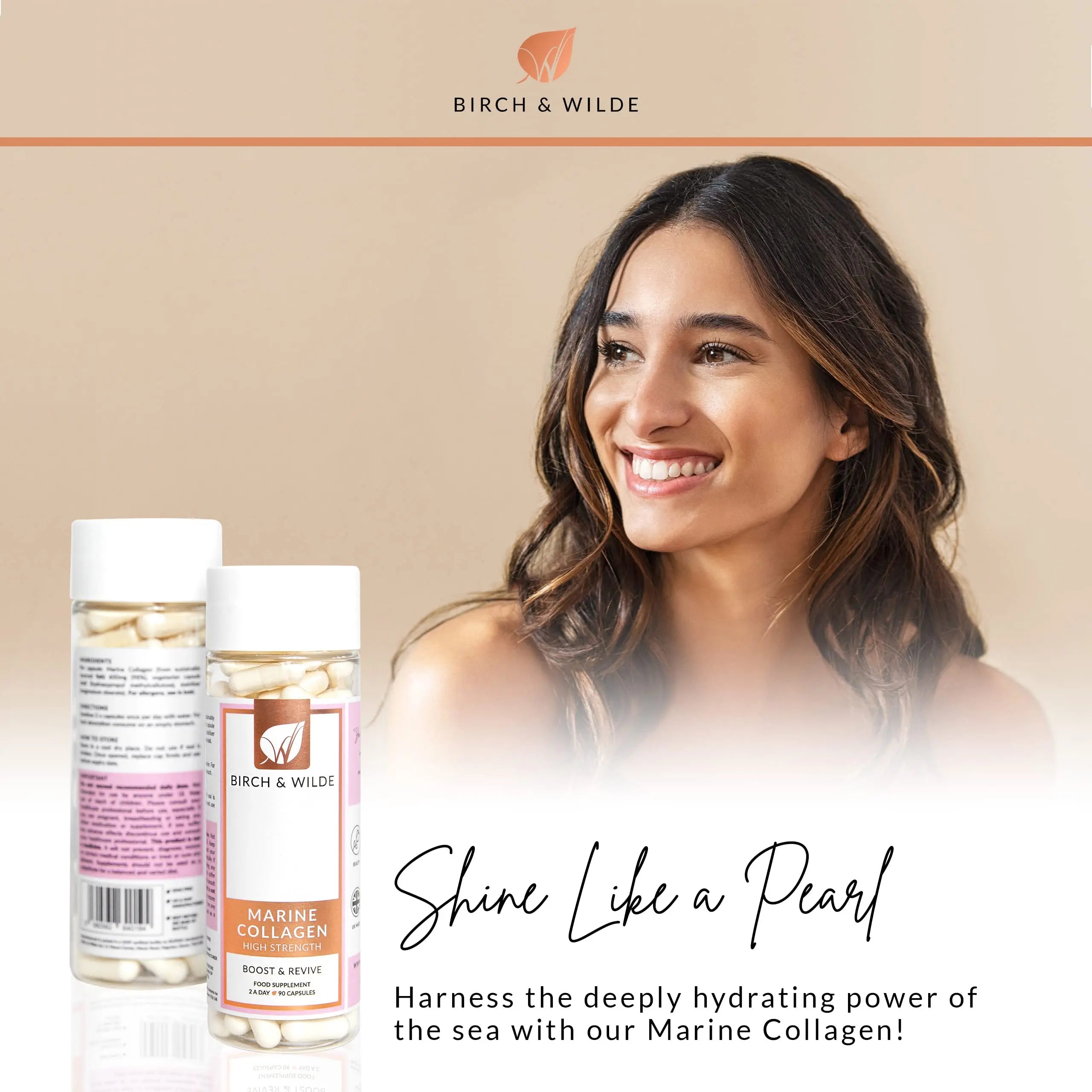 Marine Collagen Peptides Capsules - Hydrolyzed Collagen Supplements for Women & Men - AB Mystery