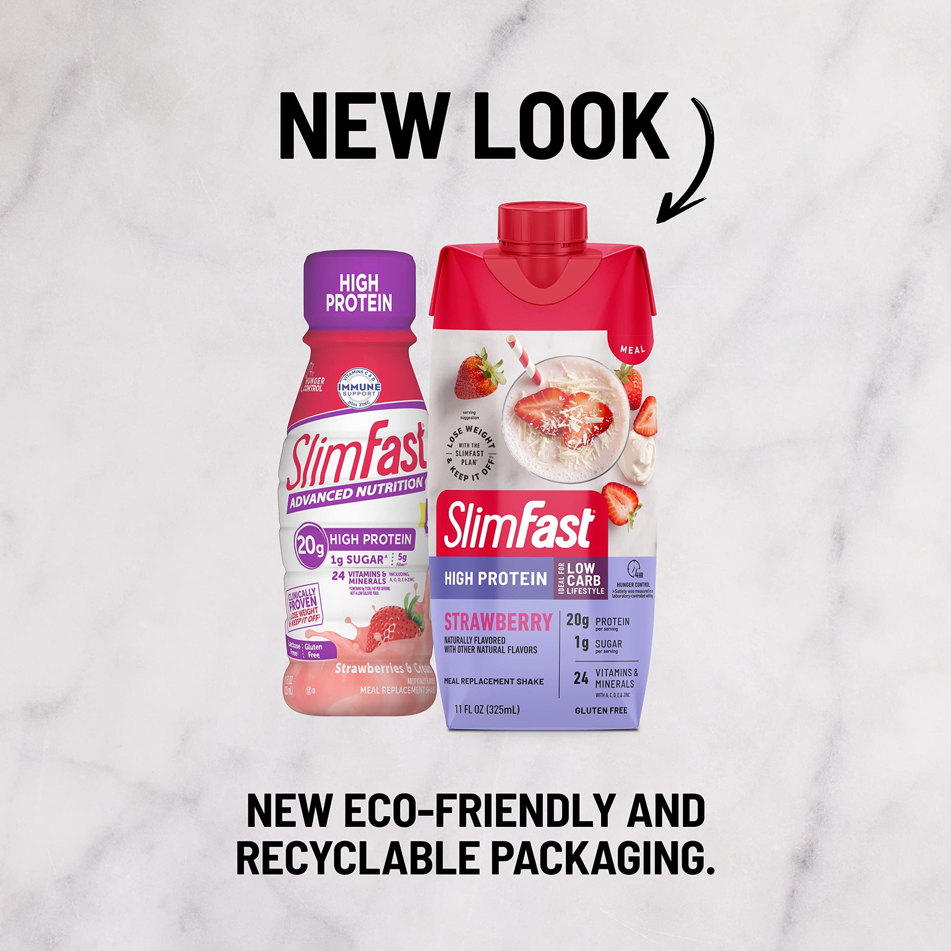 SlimFast Protein Shake, Strawberry- 20g Protein, Meal Replacement Shake Ready to Drink - AB Mystery