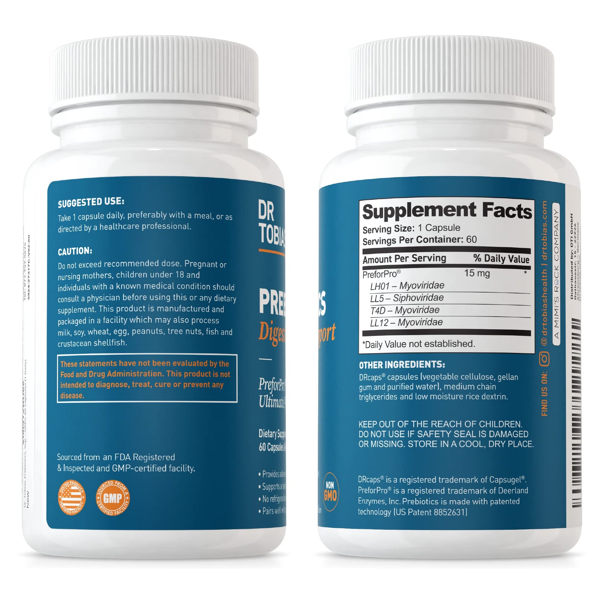 Dr. Tobias Prebiotics, Supports Digestion & Gut Health, Feed Good Probiotic Bacteria - AB Mystery