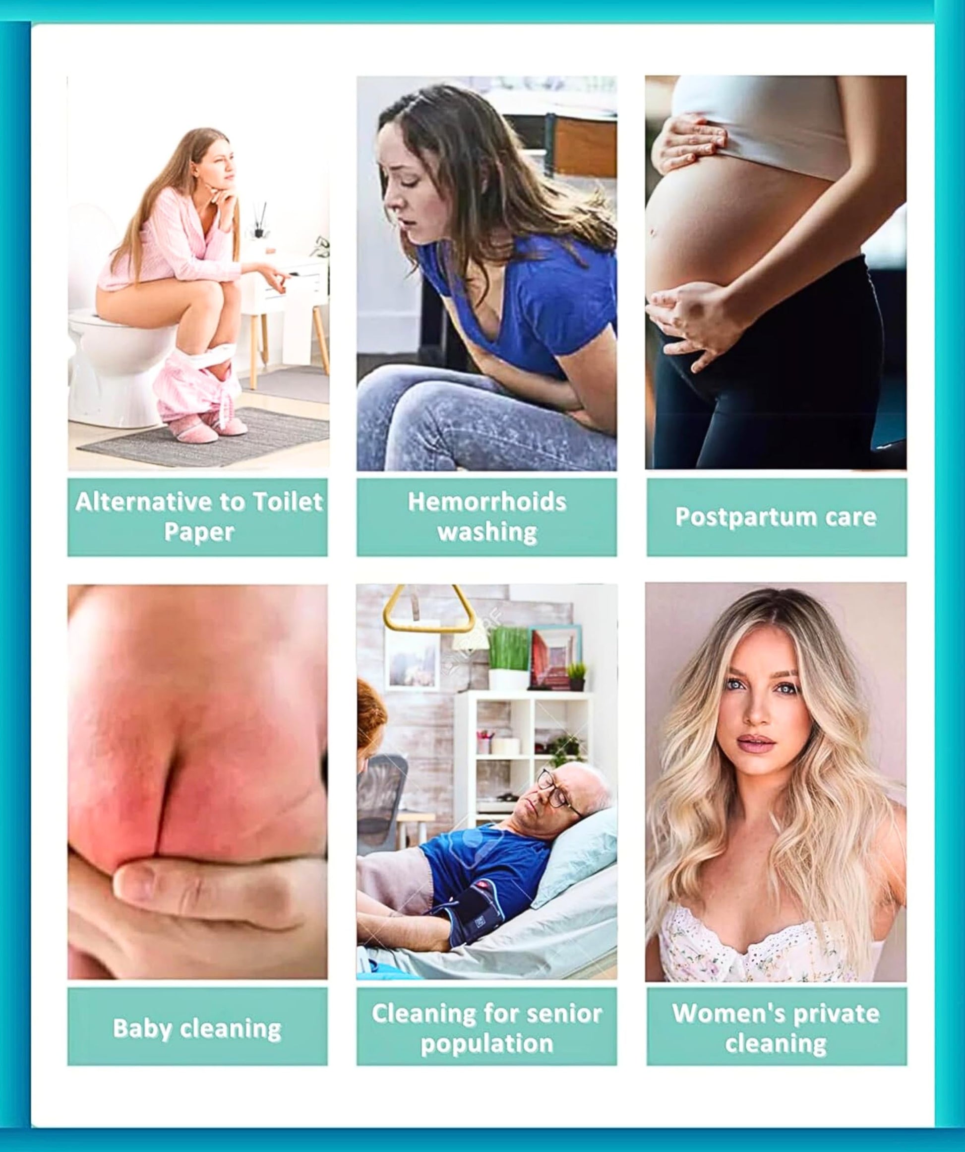 Peri Bottle , Squeeze-Free Portable Bidet for Postpartum Essentials, Peri Bottles for Feminine Hygiene - AB Mystery