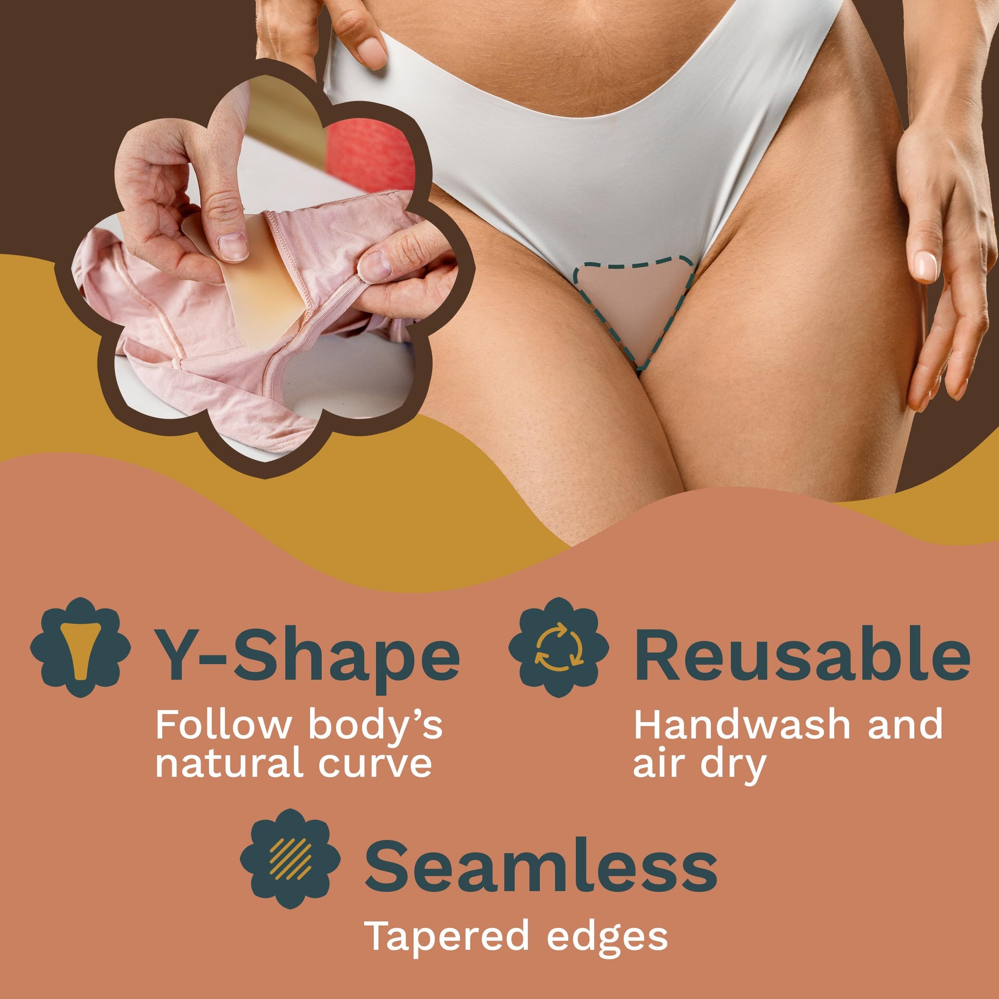 Camel Toe Concealer | Seamless Camel Toe Hider, Anti Camel Toe Cover Silicone Insert, No Camel Toe - AB Mystery