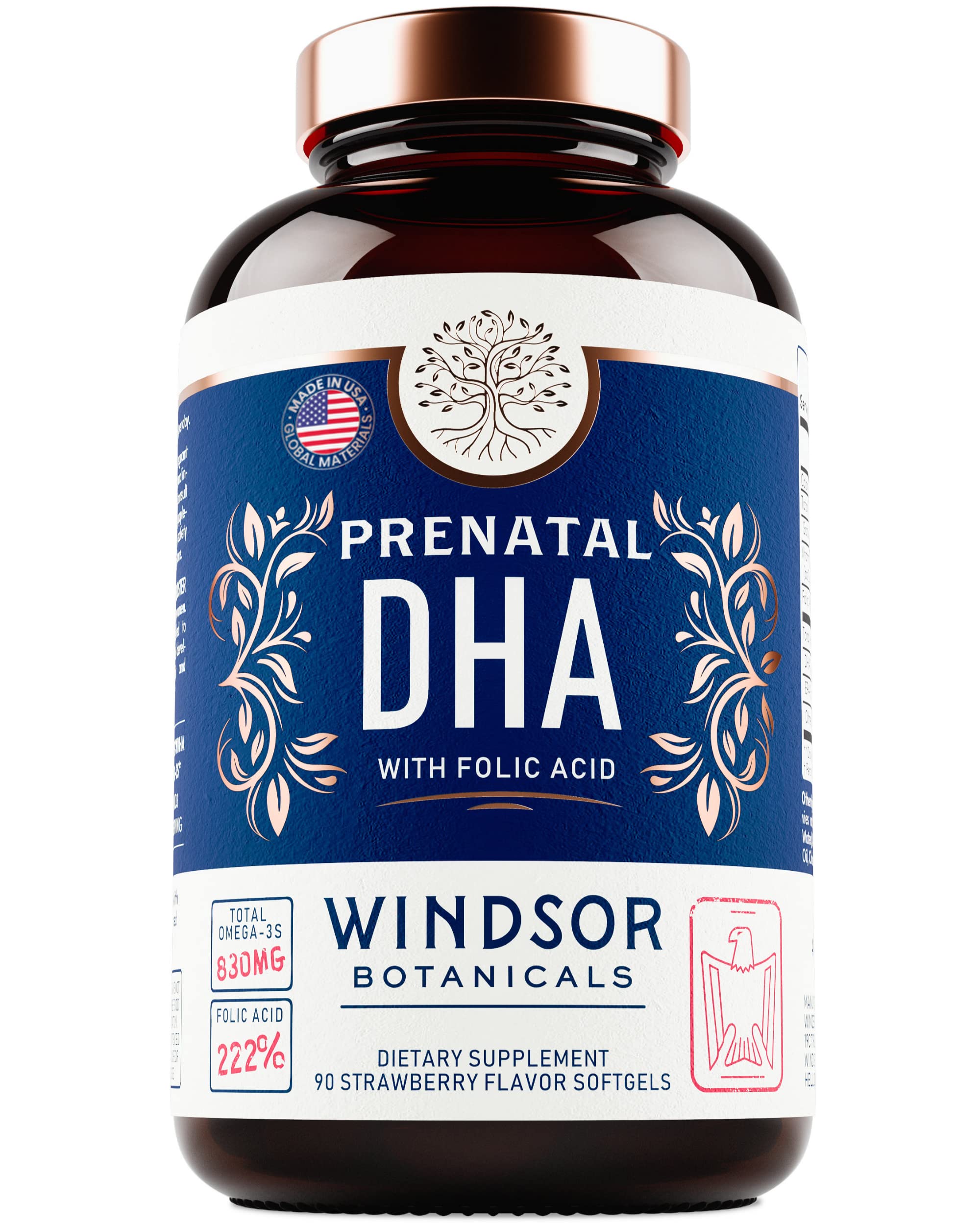 Prenatal Vitamins with DHA and Folic Acid - Fetal Development and Pregnancy Support WINDSOR BOTANICALS