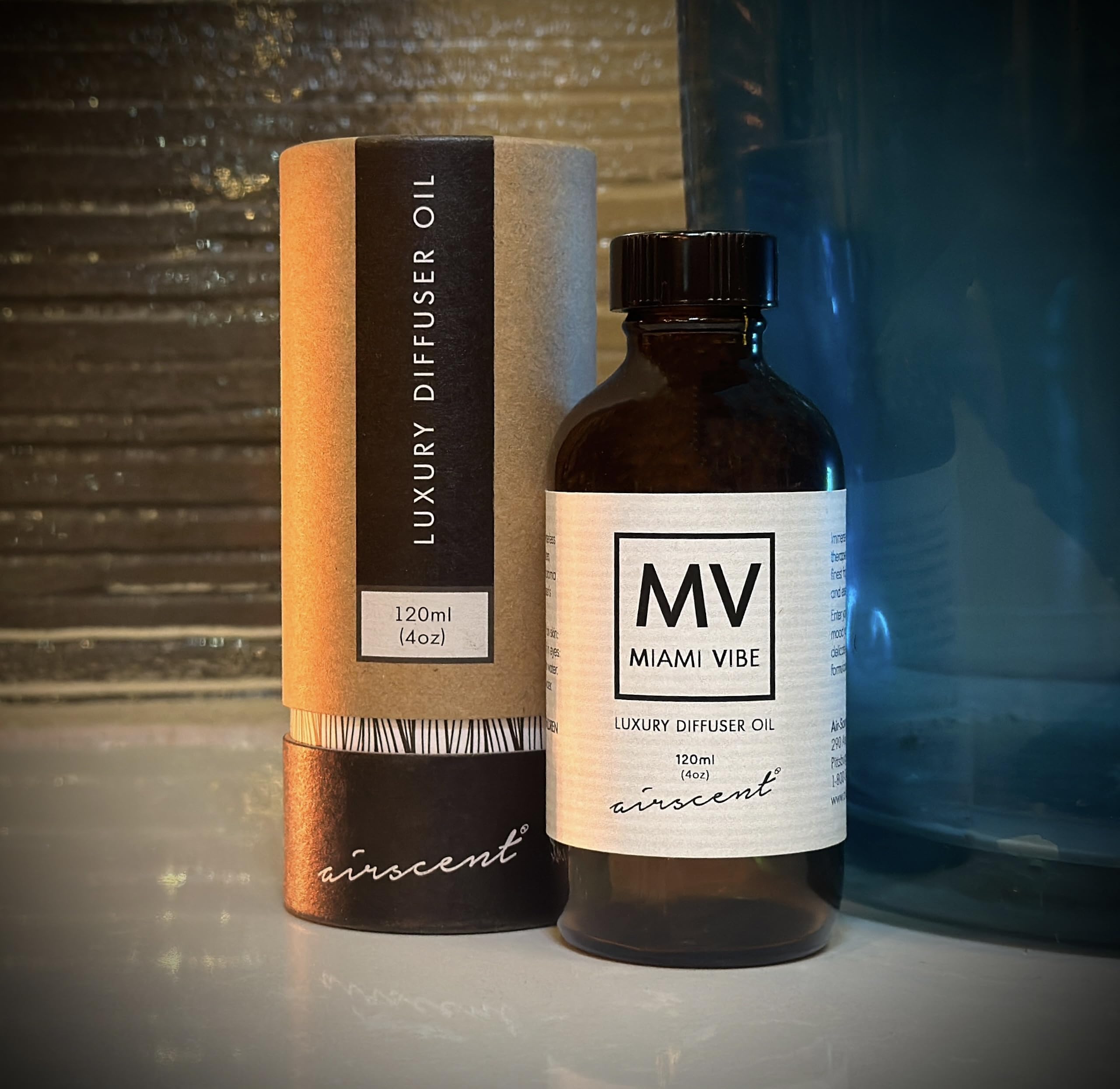 Miami Vibe Diffuser Oil - Air-Scent Fragrance for Aroma Oil Diffusers - 120 Milliliter (4 fl oz) Bottle - AB Mystery