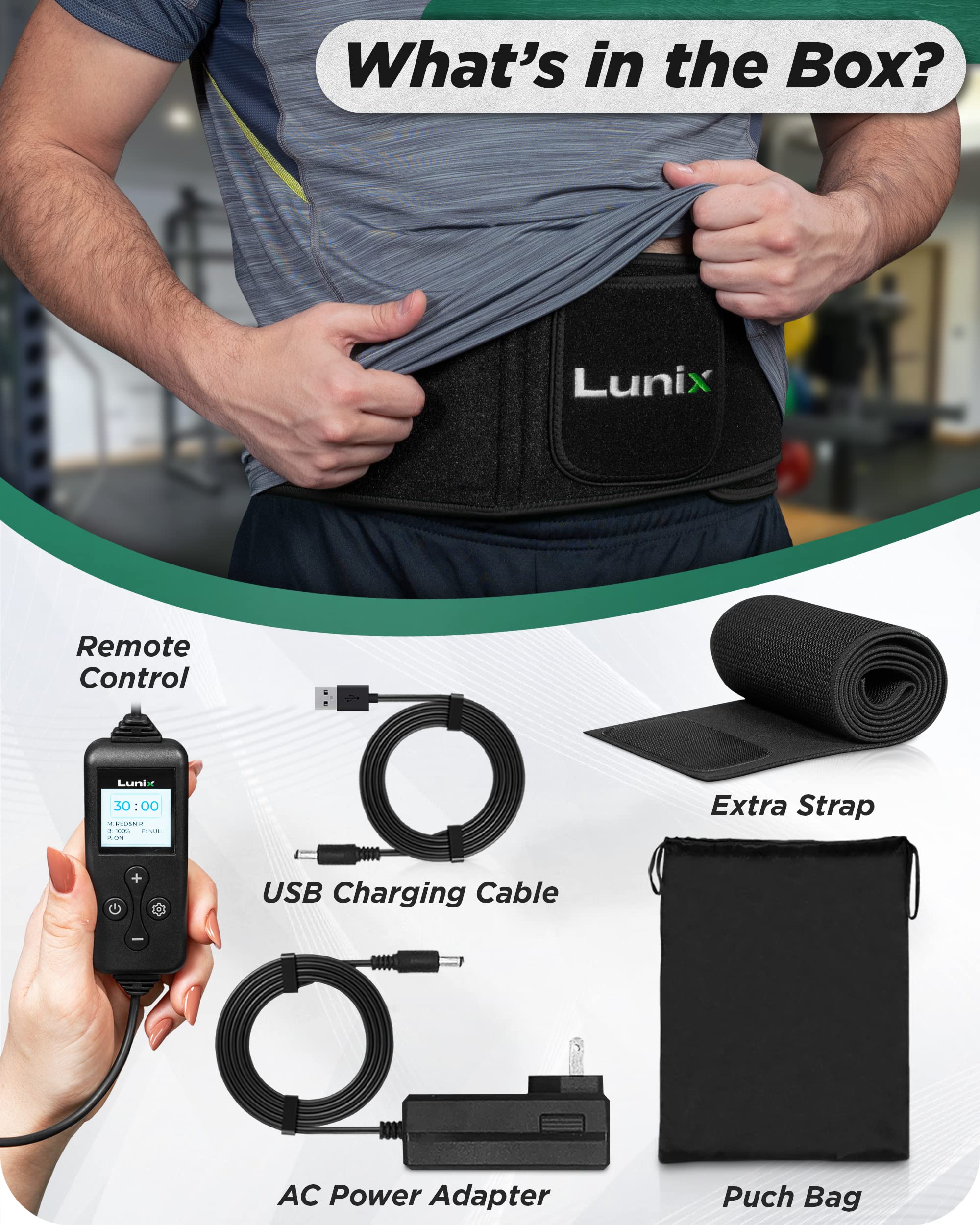 Lunix LX16 Red Light Therapy Belt, Near Infrared Light and Red Light Therapy to Improve Circulation - AB Mystery