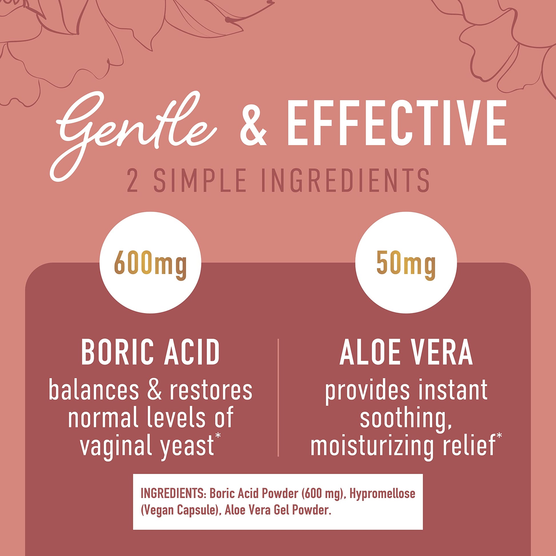 Boric Acid Suppositories for Women | 600mg | for pH Balance, Vaginal Odor & Itching | Feminine Intimate Health - AB Mystery