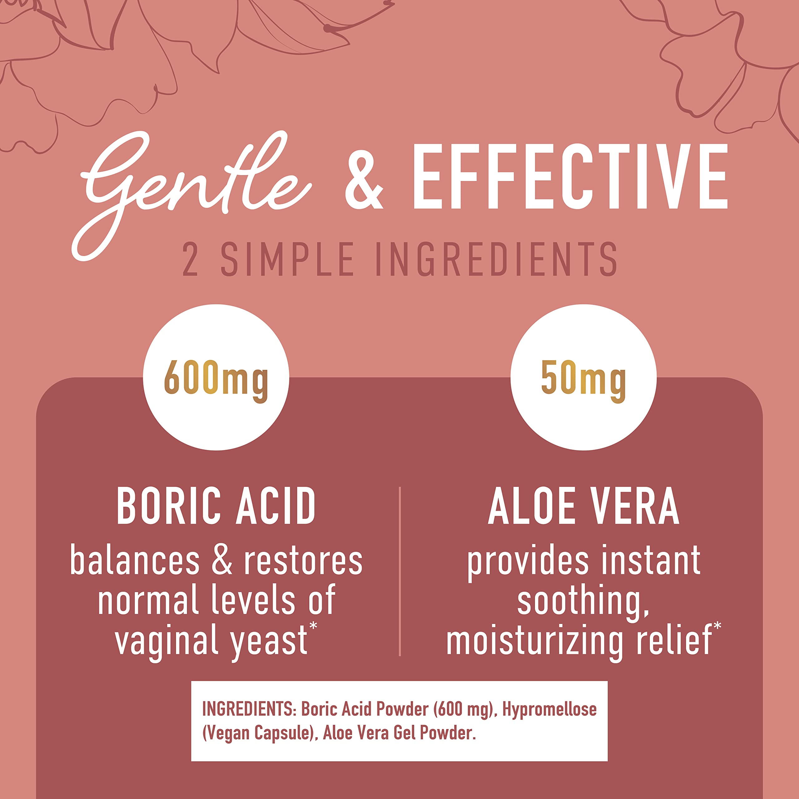 Boric Acid Suppositories for Women | 600mg | for pH Balance, Vaginal Odor & Itching | Feminine Intimate Health - AB Mystery