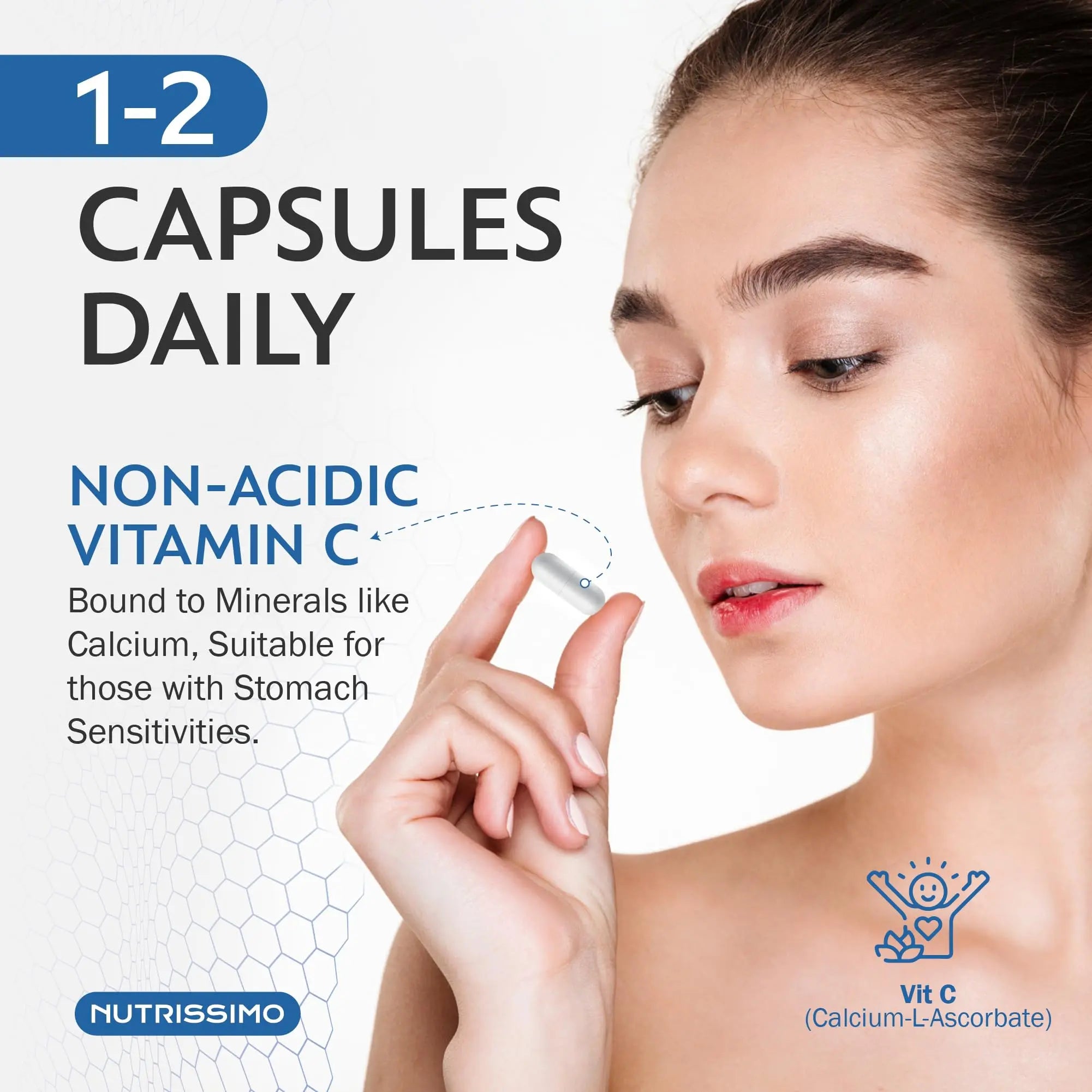 NUTRISSIMO Collagen + Hyaluronic Acid + Biotin + CoQ10 + Vitamins A, C (non-acidic), D and B12 + Zinc - AB Mystery